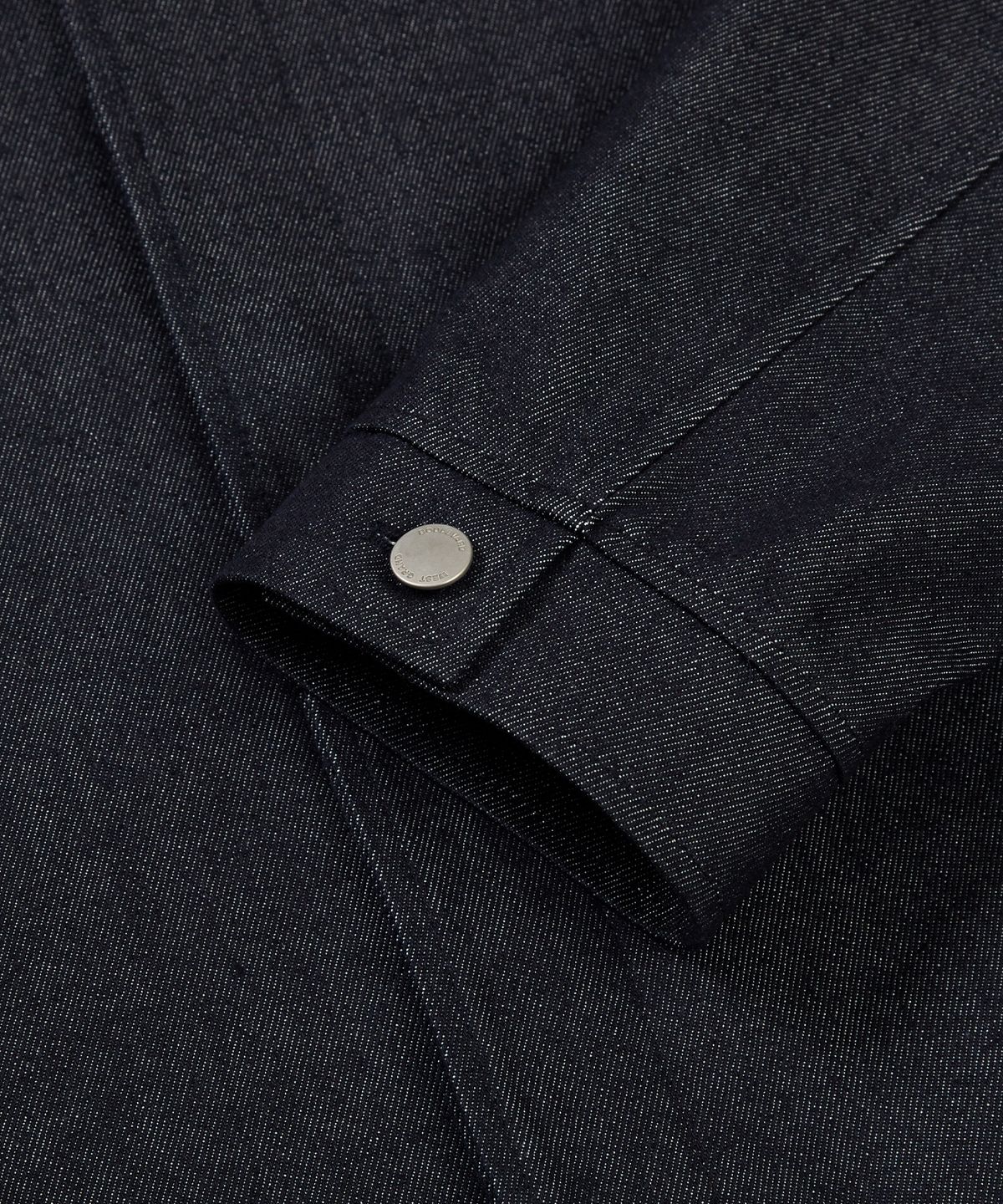 웨스트 그랜드 블러바드(WEST GRAND BOULEVARD) 히든 버튼 소프트 코튼 트러커 자켓 INDIGO DENIM