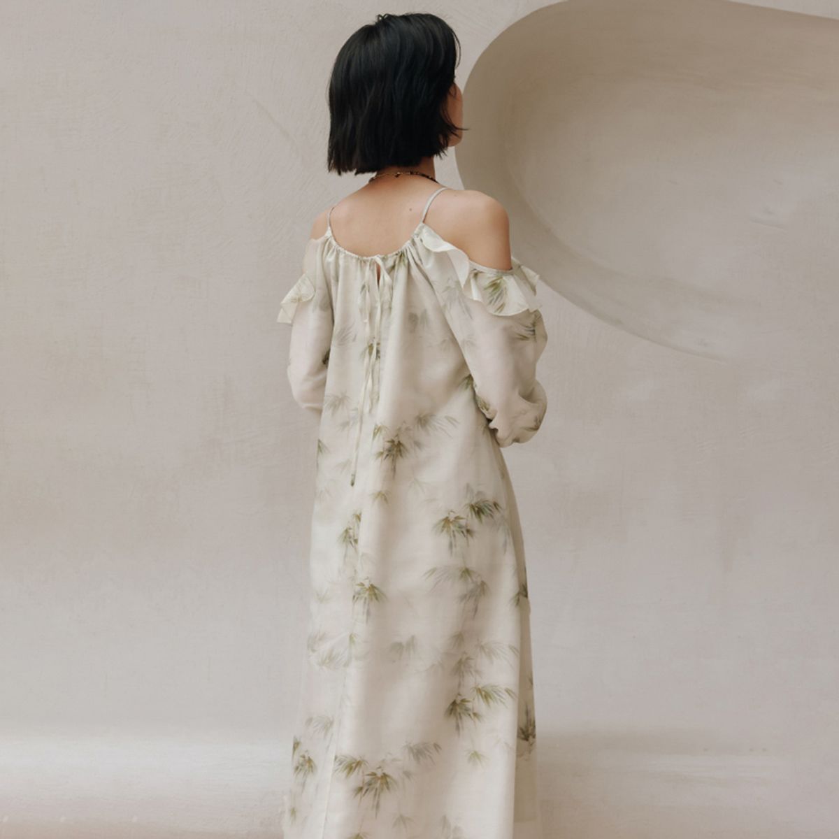 랭썬(LANGSON) LS_Loose chiffon floral dress