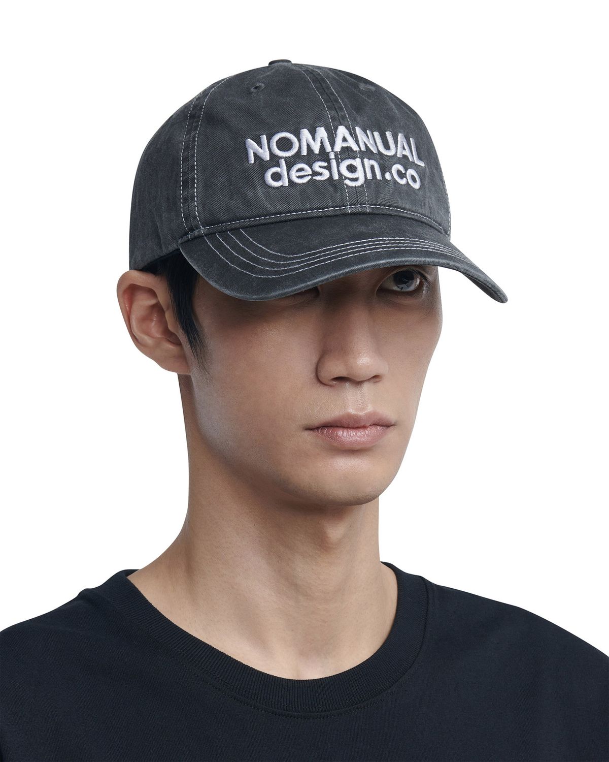 노매뉴얼(NOMANUAL) STITCHED BALL CAP - WASHED CHARCOAL