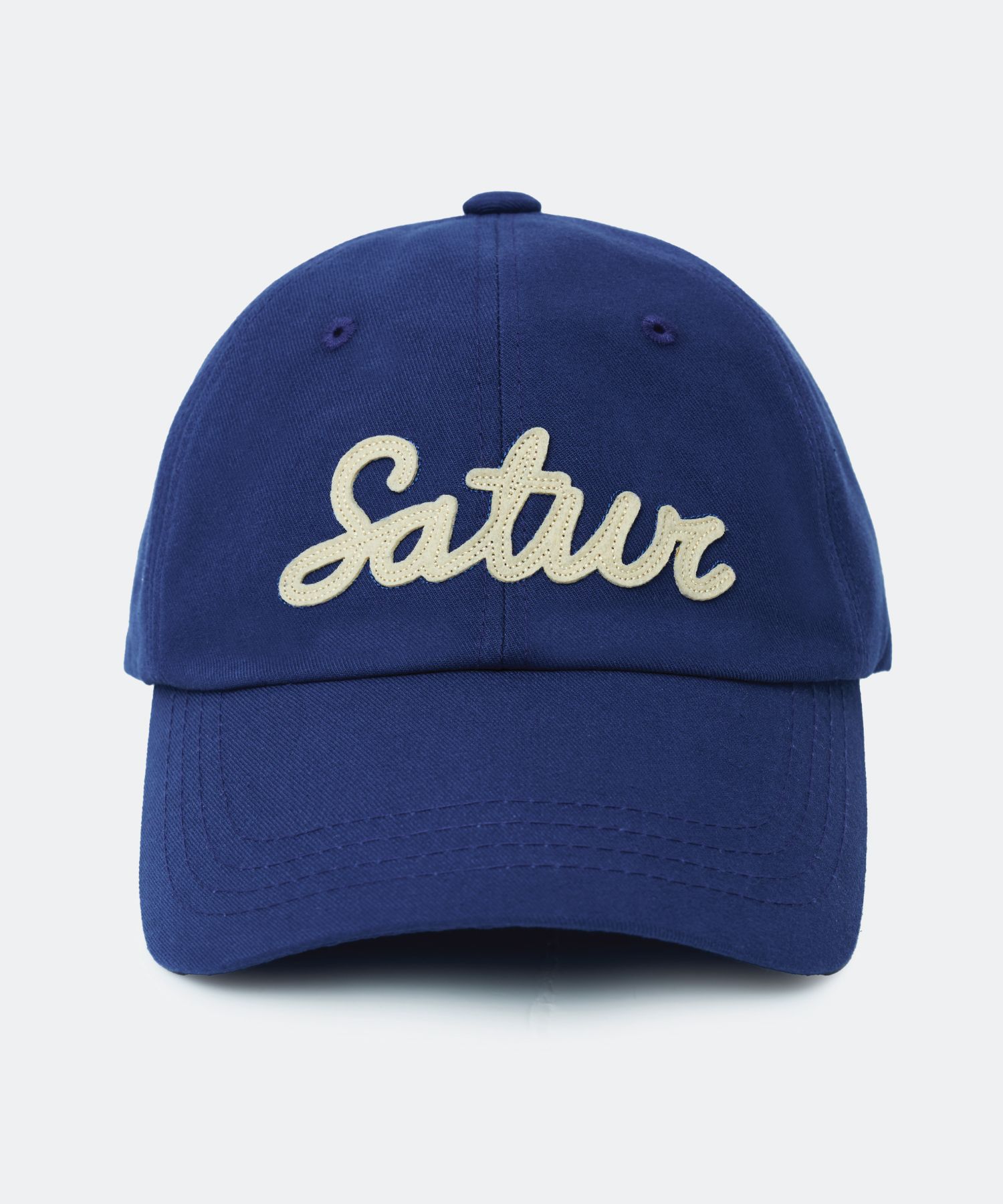 MUSINSA公式 | SATUR Vintage Casual Applique Ball Cap Blue