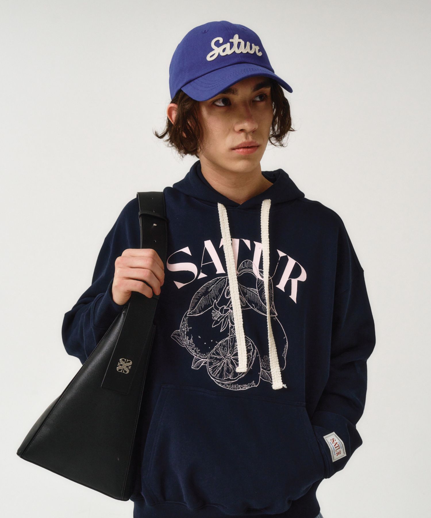 ■SATUR■ Vintage Casual Applique Ball Cap Blue SA255UAP01BL MUSINSA | SATUR Vintage Casual Applique Ball Cap Blue