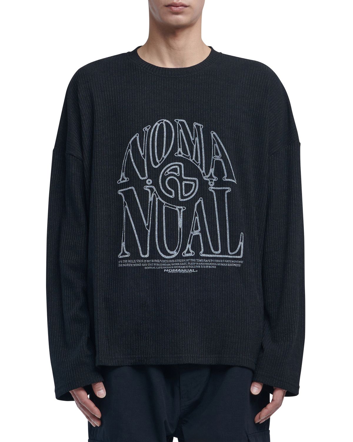 노매뉴얼(NOMANUAL) S.N.A KNIT LONG SLEEVE - BLACK