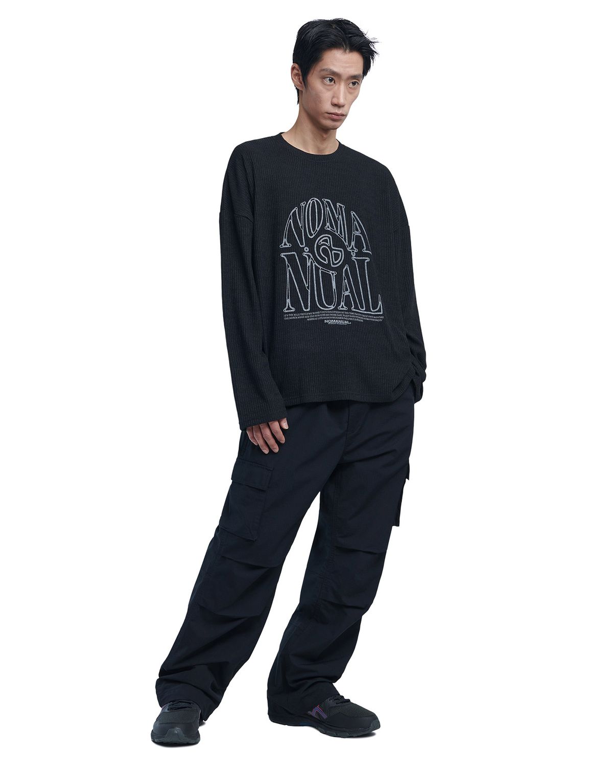 노매뉴얼(NOMANUAL) S.N.A KNIT LONG SLEEVE - BLACK