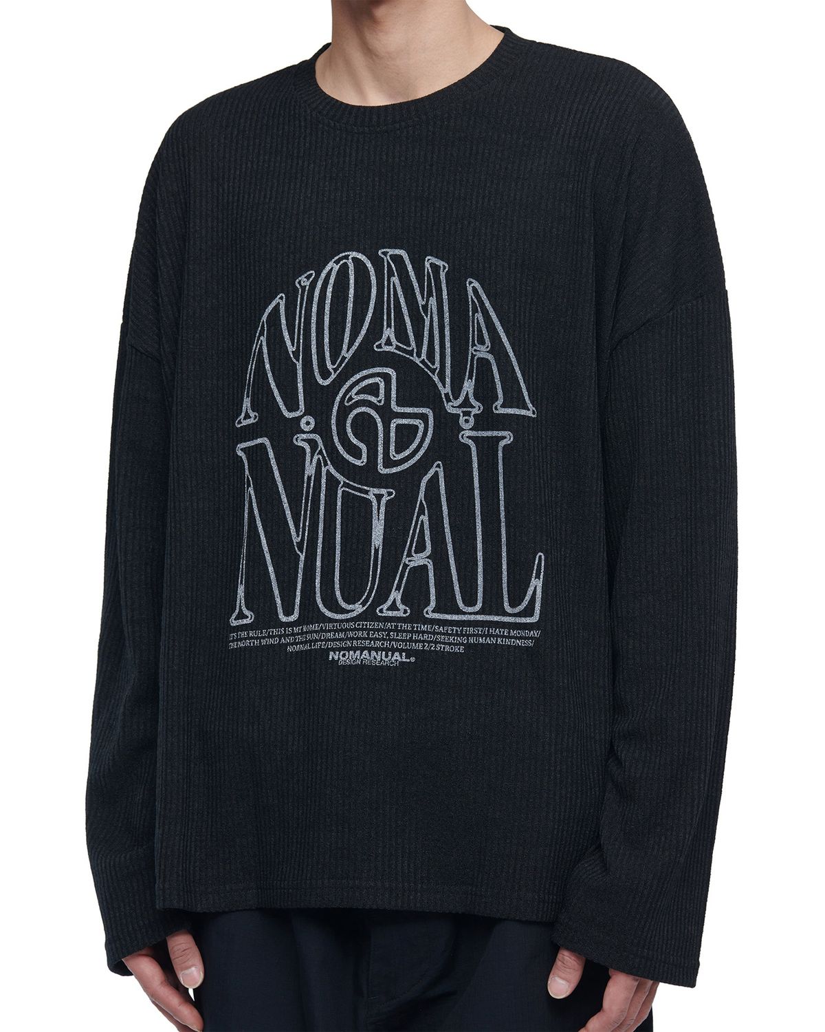노매뉴얼(NOMANUAL) S.N.A KNIT LONG SLEEVE - BLACK