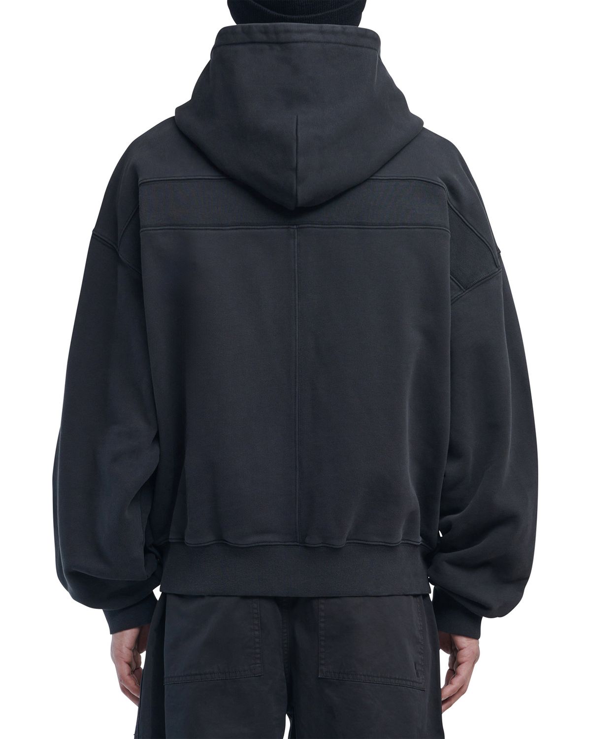 노매뉴얼(NOMANUAL) OVERDYED D.F.L HOODED ZIP-UP - WASHED BLACK