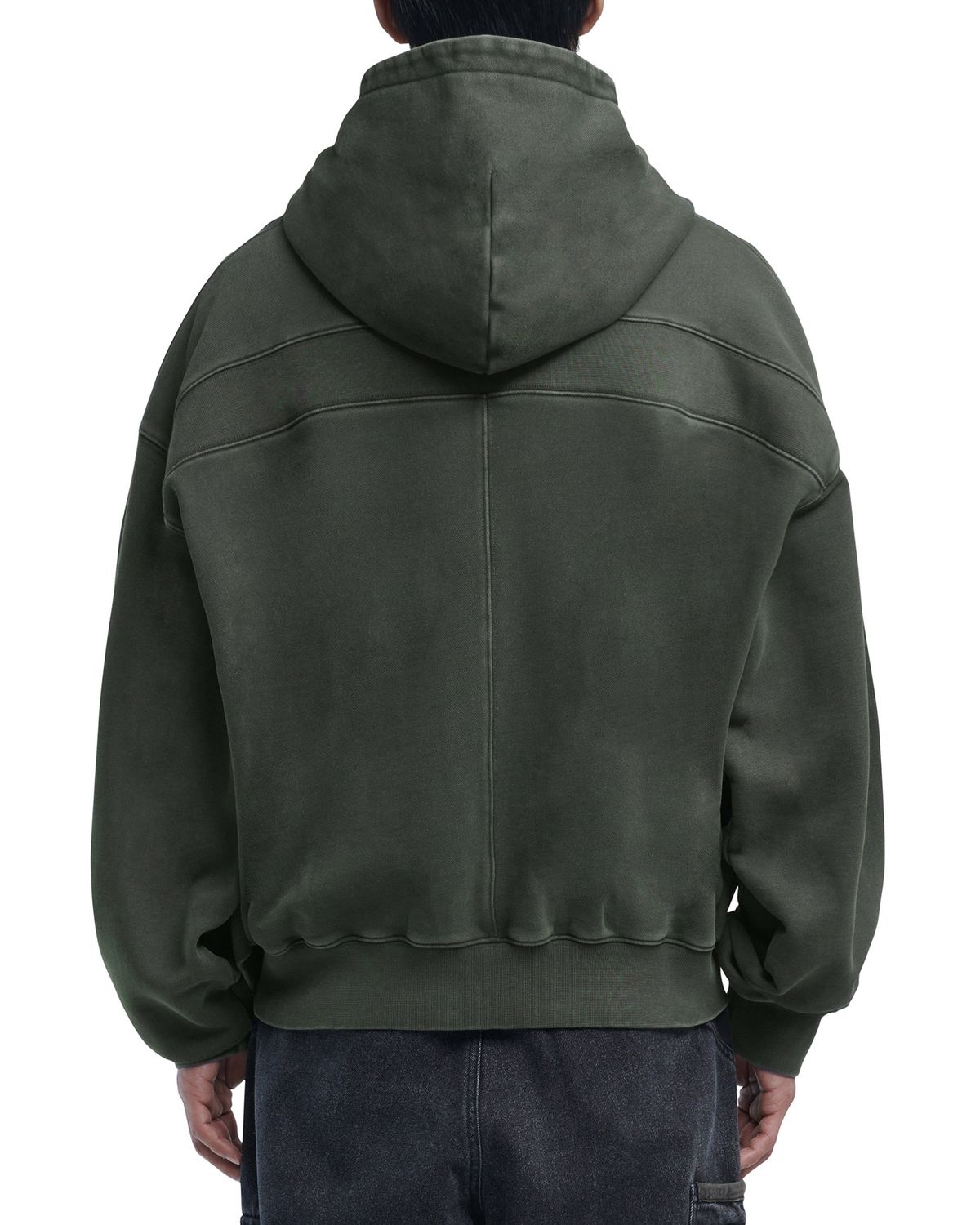 노매뉴얼(NOMANUAL) OVERDYED D.F.L HOODED ZIP-UP - DEEP KHAKI