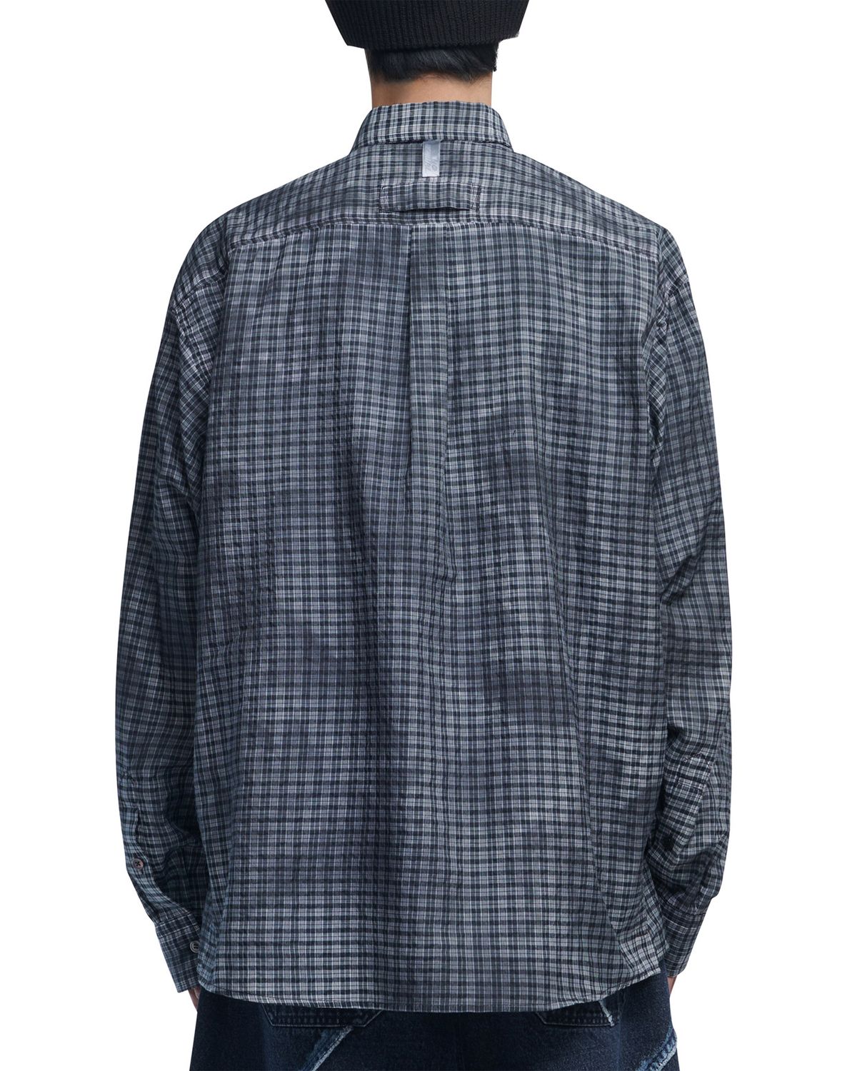 노매뉴얼(NOMANUAL) OVERDYED CHECK SHIRT - CHARCOAL
