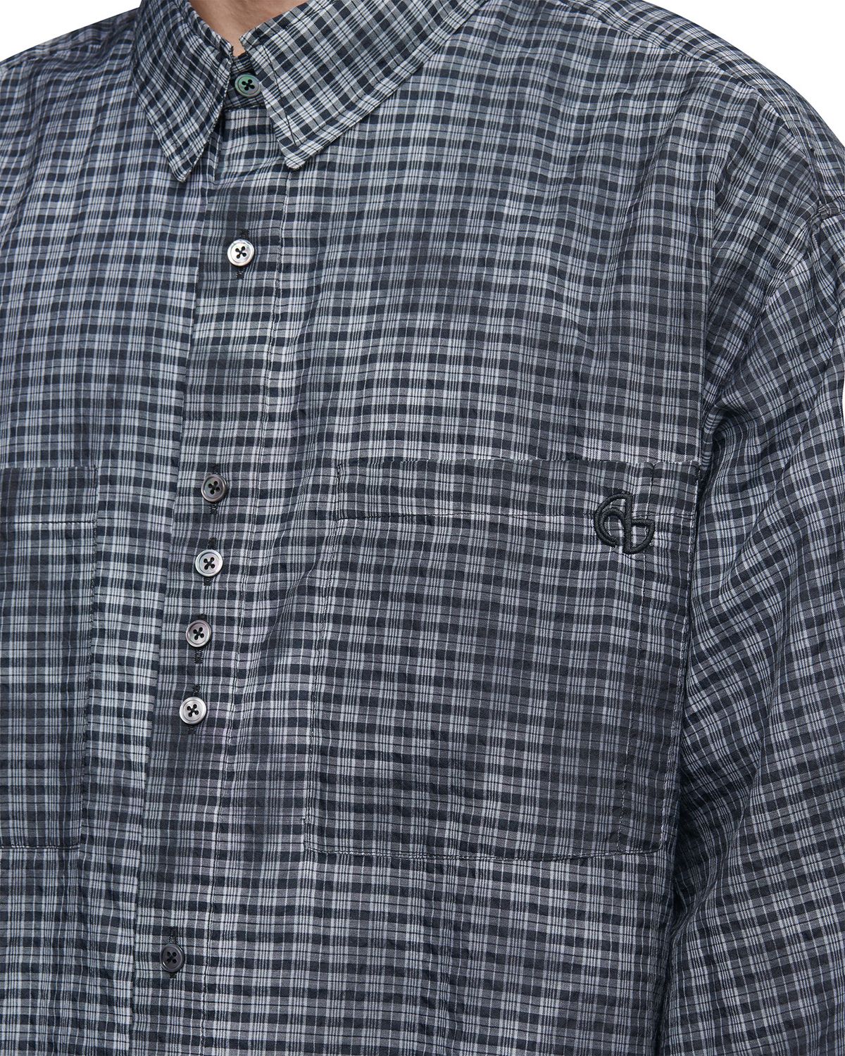 노매뉴얼(NOMANUAL) OVERDYED CHECK SHIRT - CHARCOAL