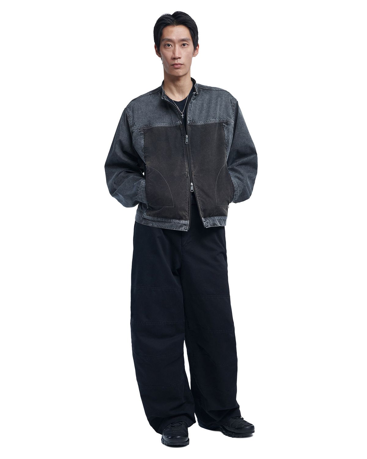 노매뉴얼(NOMANUAL) P.D CURVED PANTS - BLACK