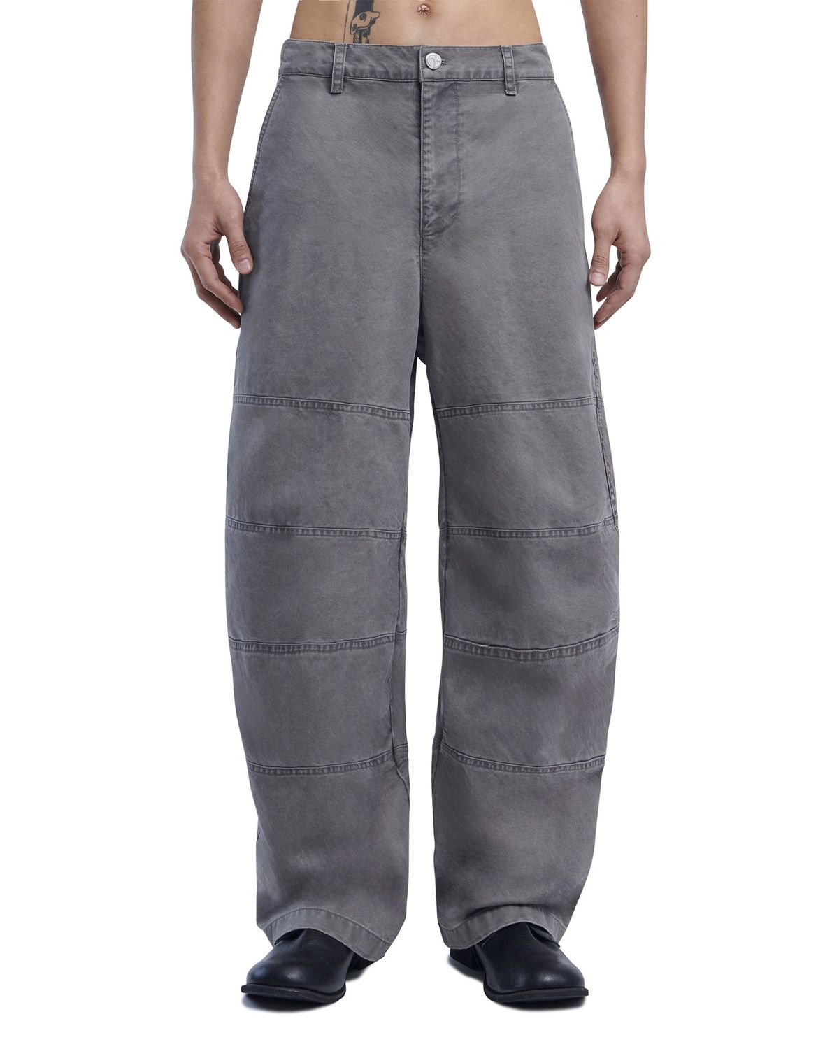 노매뉴얼(NOMANUAL) P.D CURVED PANTS - GRAY