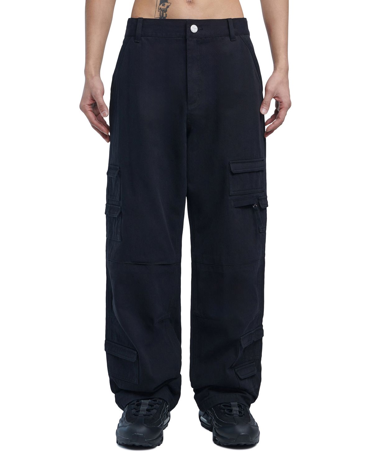 노매뉴얼(NOMANUAL) UTILITY CARGO PANTS - WASHED BLACK