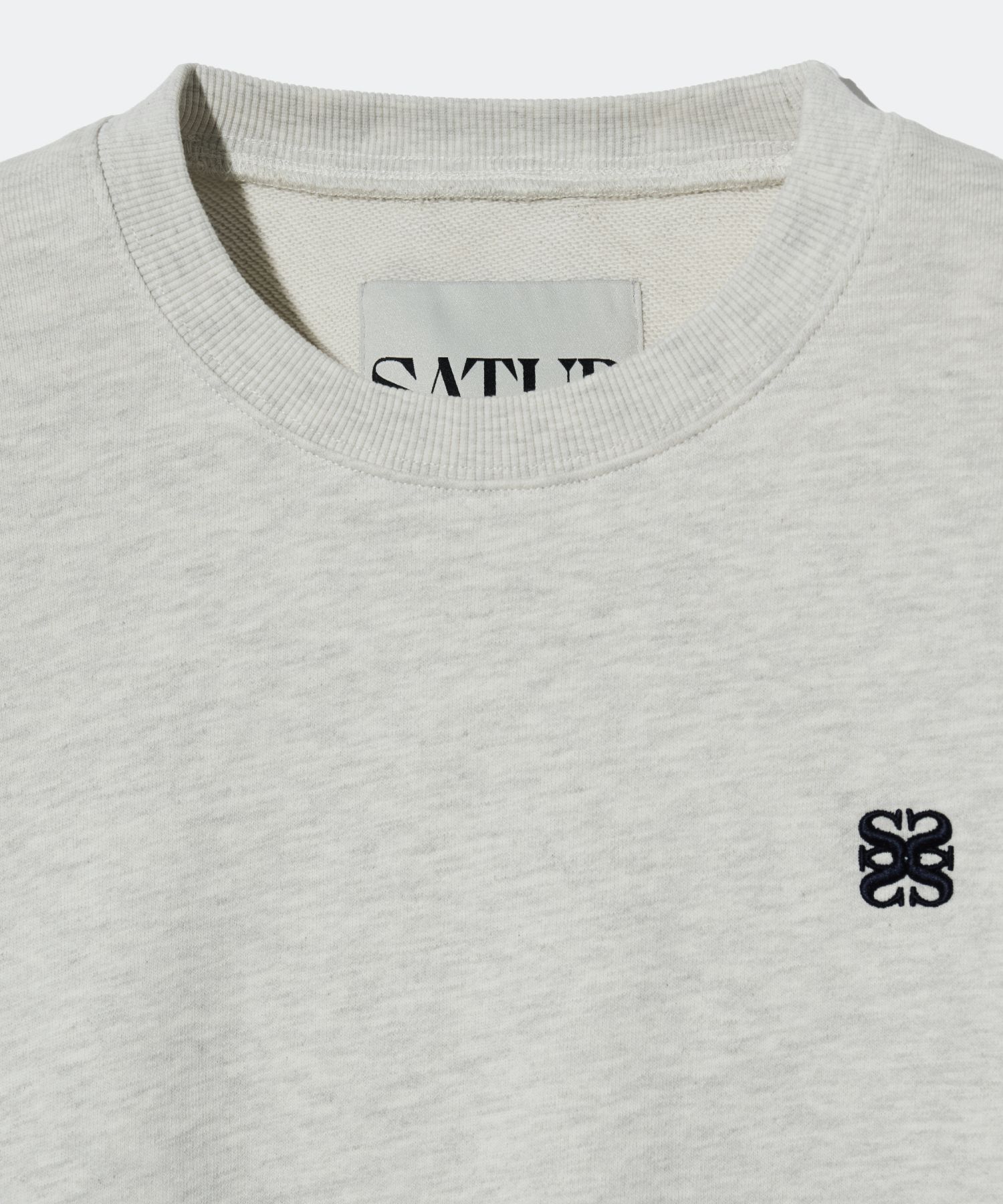 MUSINSA | SATUR Classic Logo Basic Sweatshirt Melange Ivory