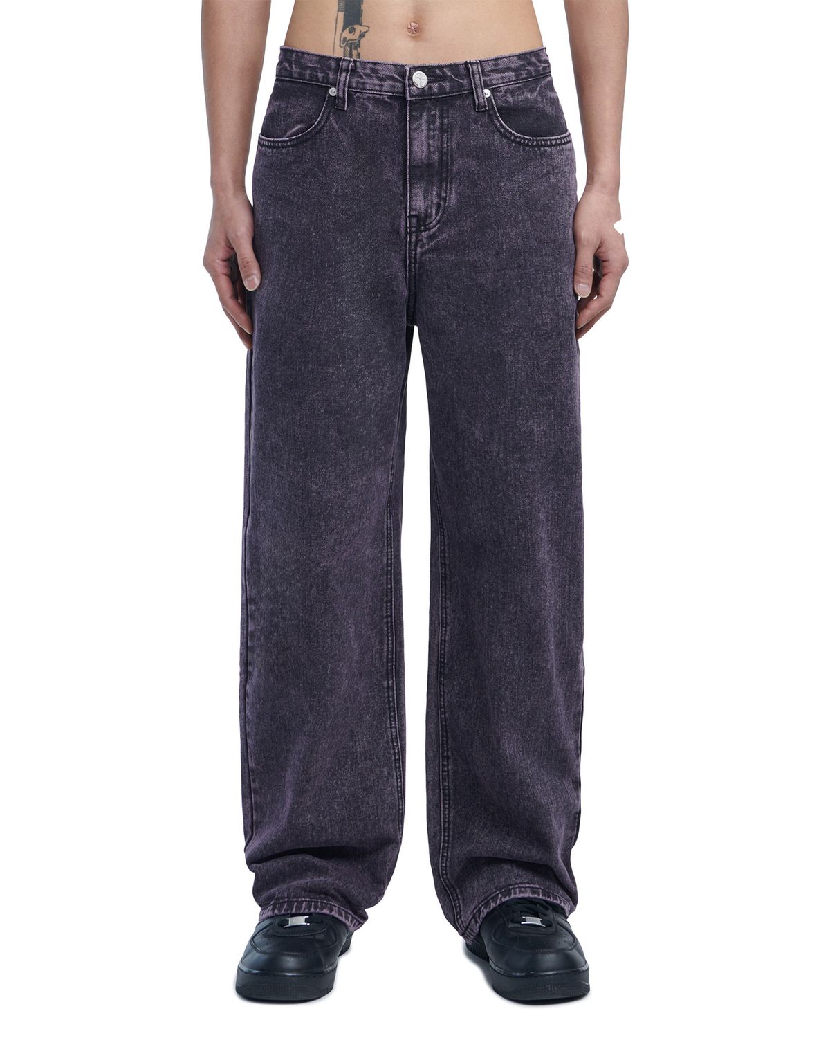 노매뉴얼(NOMANUAL) SEMIWIDE DENIM PANTS - DEEP PURPLE