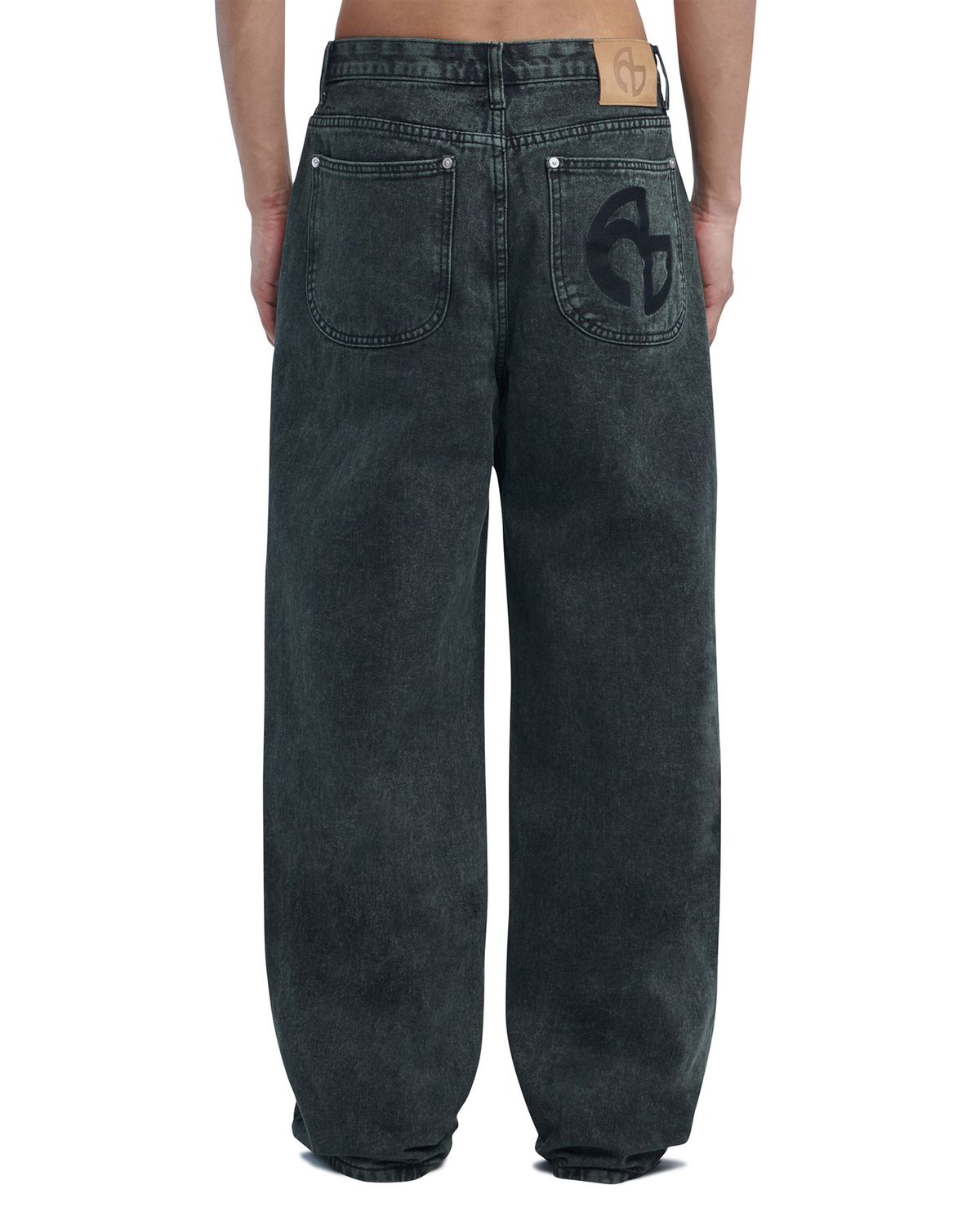 노매뉴얼(NOMANUAL) SEMIWIDE DENIM PANTS - DARK GREEN