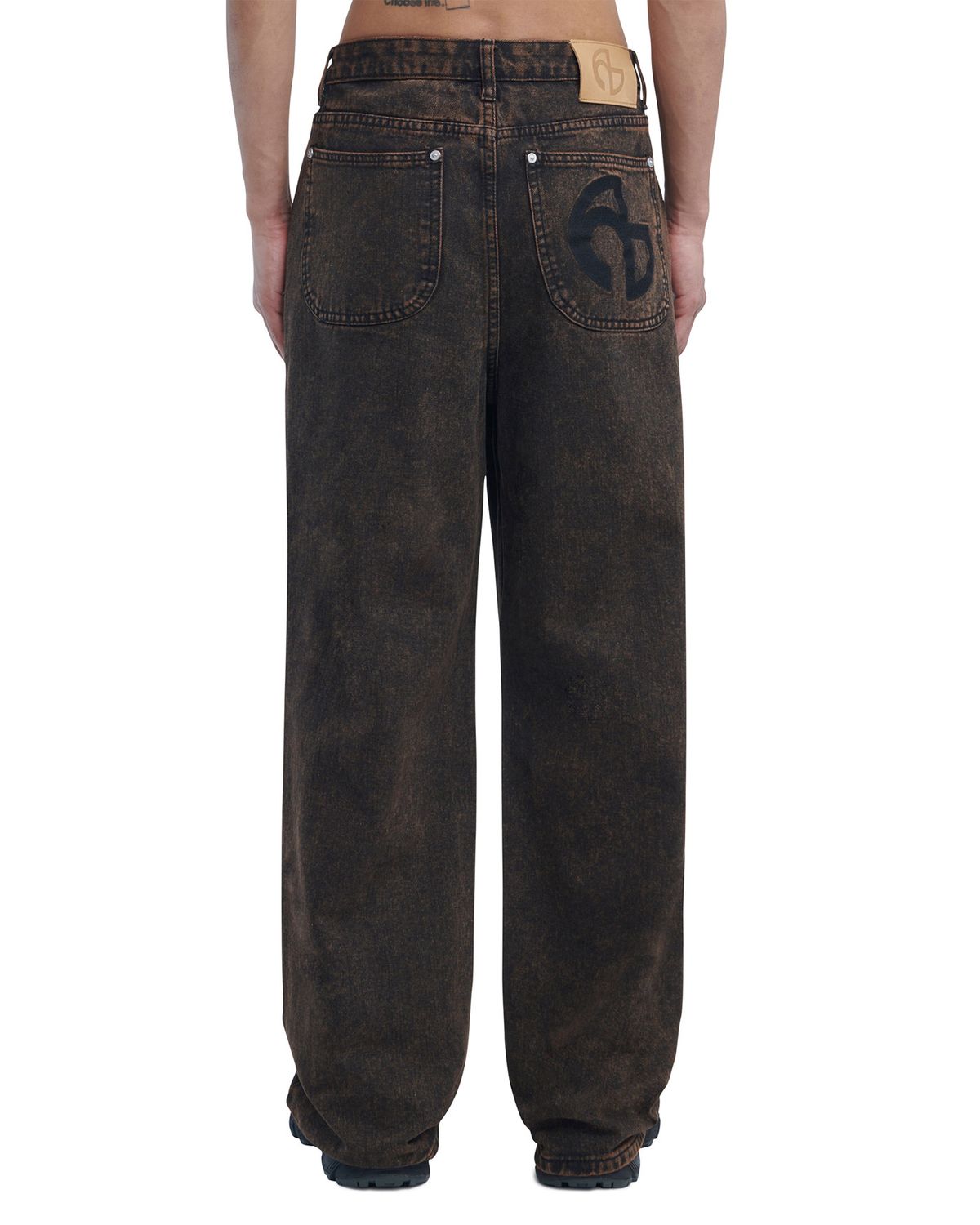 노매뉴얼(NOMANUAL) SEMIWIDE DENIM PANTS - DARK BROWN