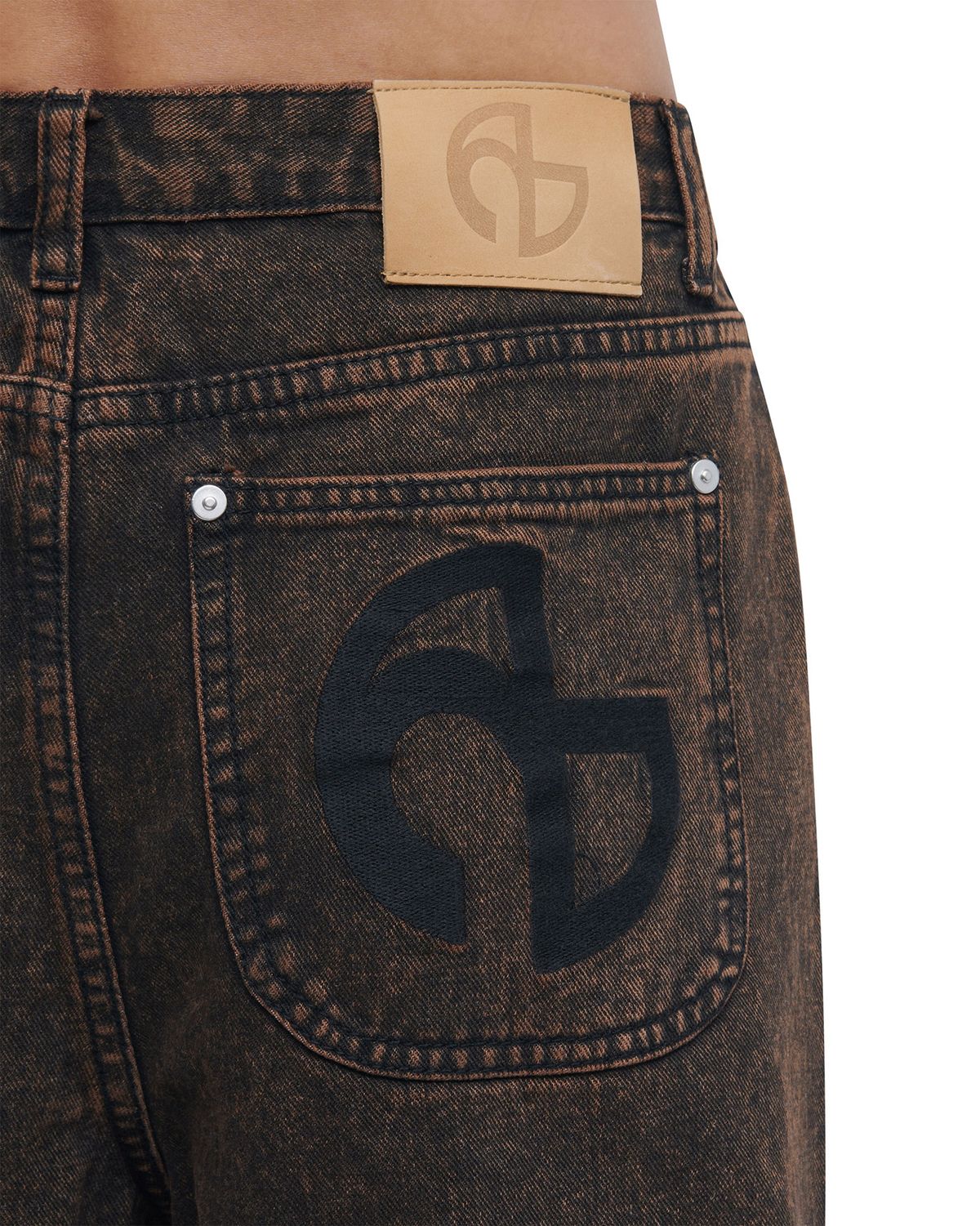 노매뉴얼(NOMANUAL) SEMIWIDE DENIM PANTS - DARK BROWN
