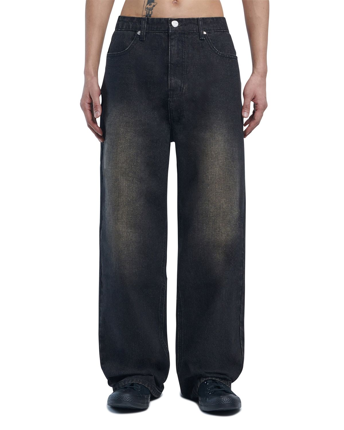 노매뉴얼(NOMANUAL) WASHED DENIM PANTS - BROWN