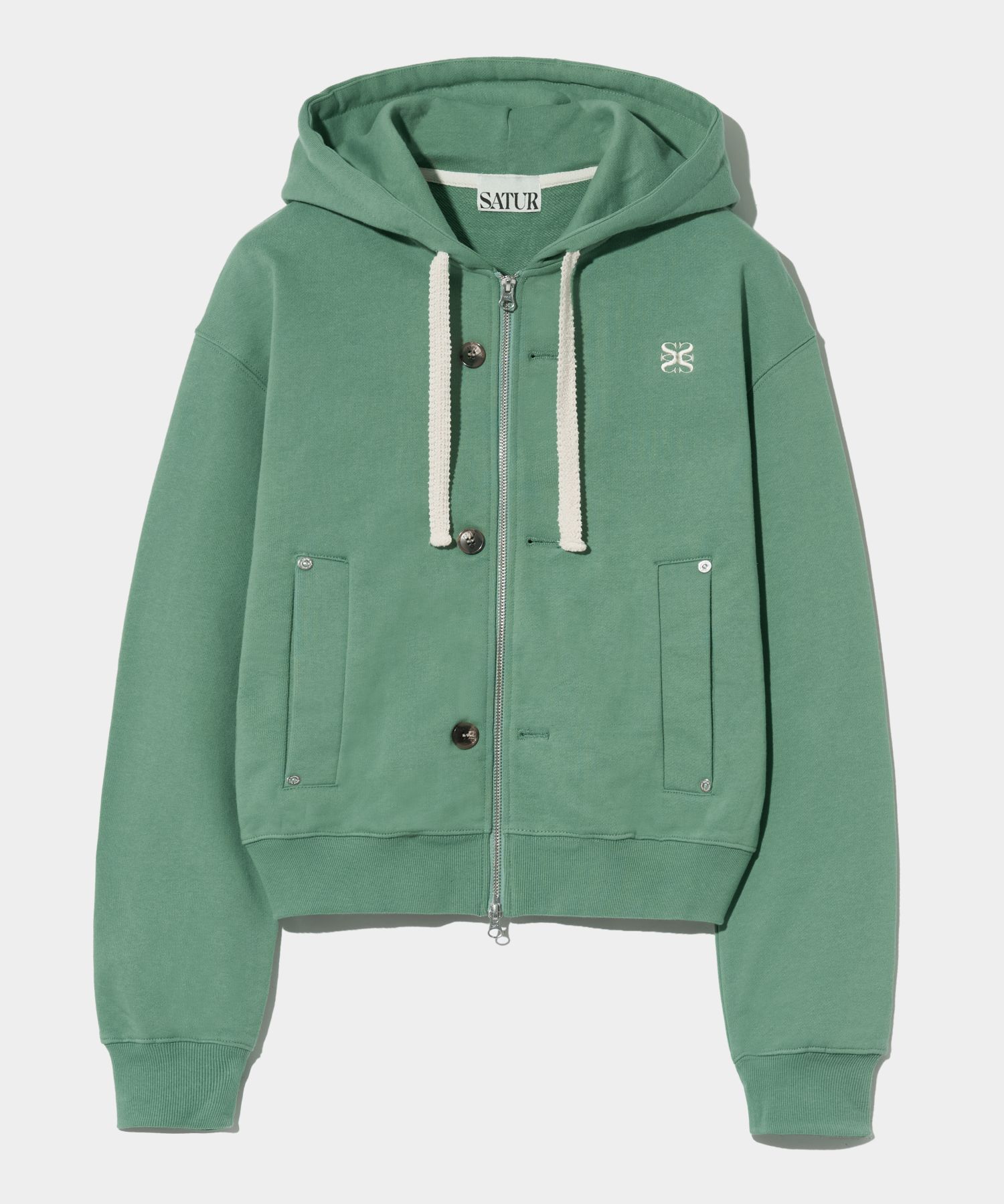 SATUR ■ Theo Cotton All Day Hooded Zip-Up MUSINSA | SATUR Theo Cotton All Day Hooded Zip-up Melange Ivory