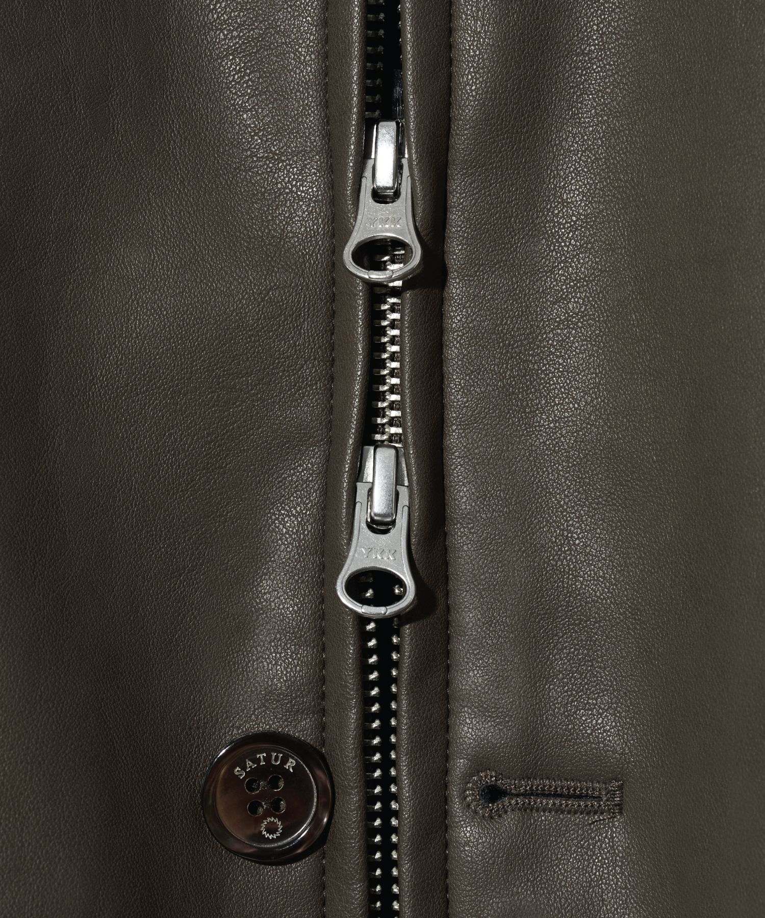 MUSINSA | SATUR Theo Vegan Leather Blouson Jacket Vintage Brown