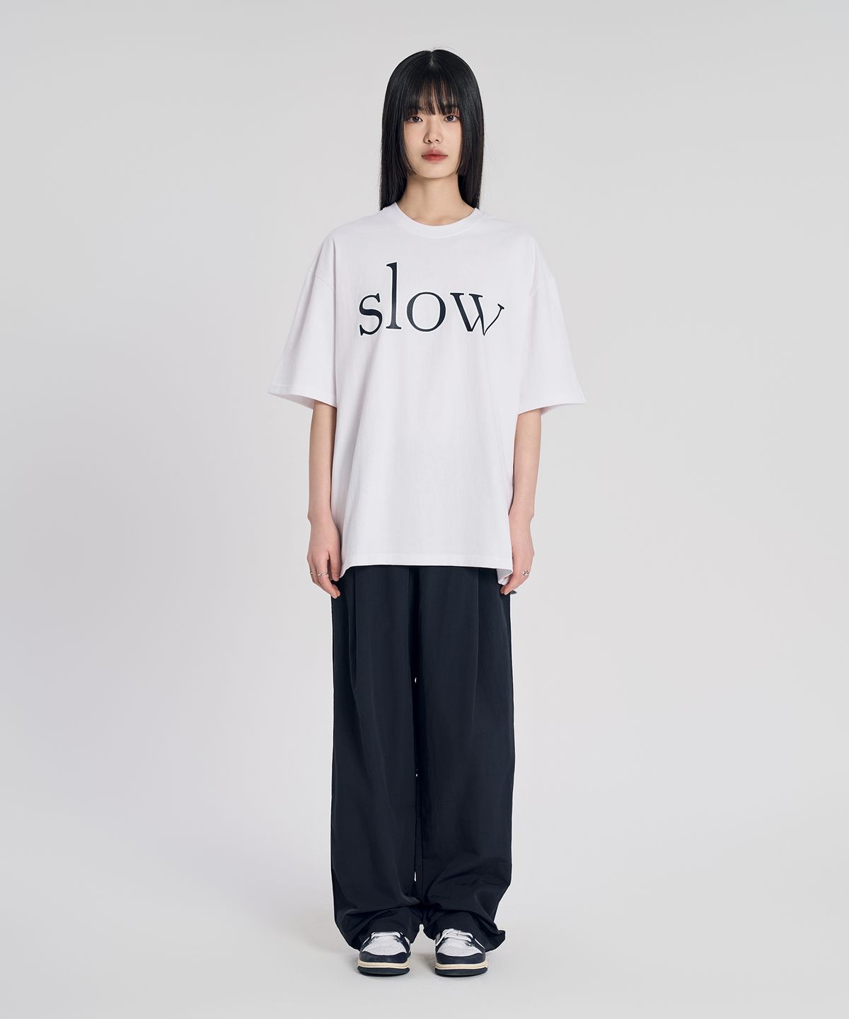 슬로우 레코드 하우스(SLOW RECORD HOUSE) 슬로우 나염 반팔 티셔츠_화이트