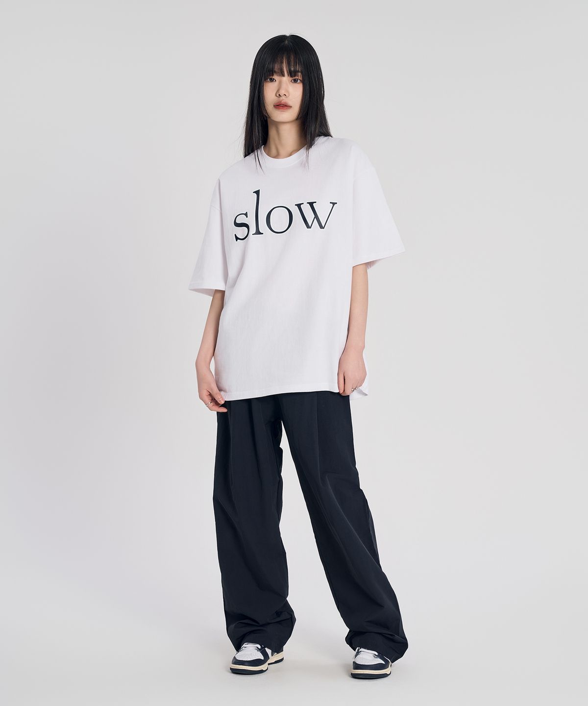 슬로우 레코드 하우스(SLOW RECORD HOUSE) 슬로우 나염 반팔 티셔츠_화이트