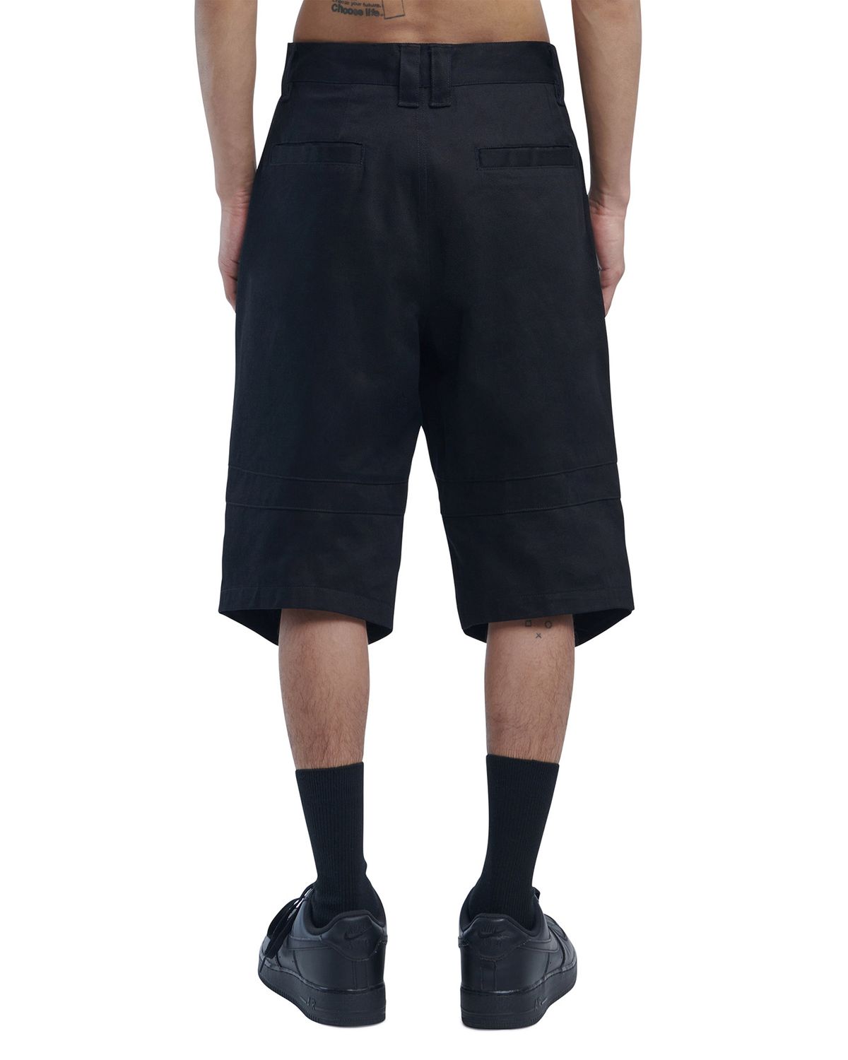 노매뉴얼(NOMANUAL) KNEE DARTS WORK SHORTS - BLACK