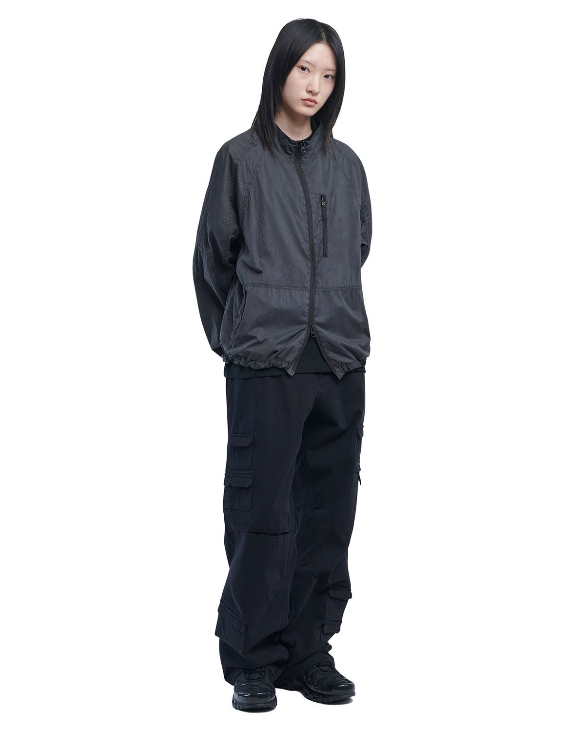 노매뉴얼(NOMANUAL) T.N LIGHT WIND JACKET - CHARCOAL