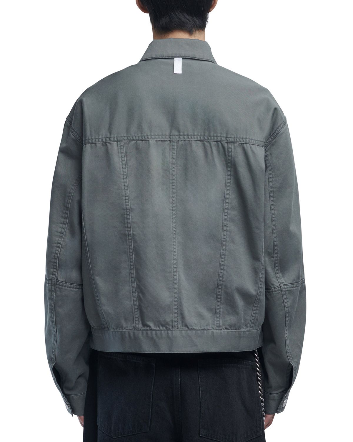 노매뉴얼(NOMANUAL) P.L STITCHED TRUCKER JACKET - KHAKI GRAY