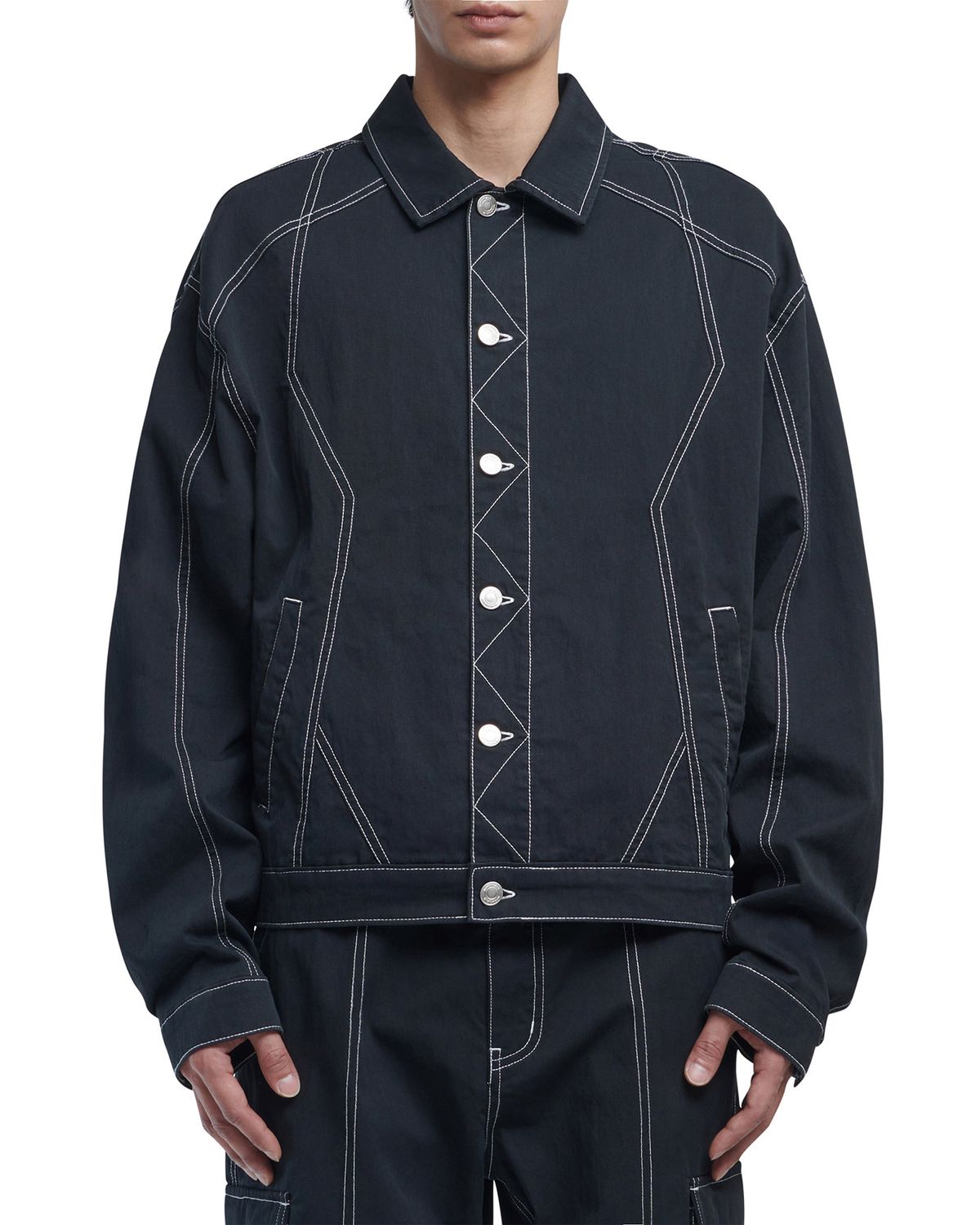 노매뉴얼(NOMANUAL) S.N WORK JACKET - BLACK