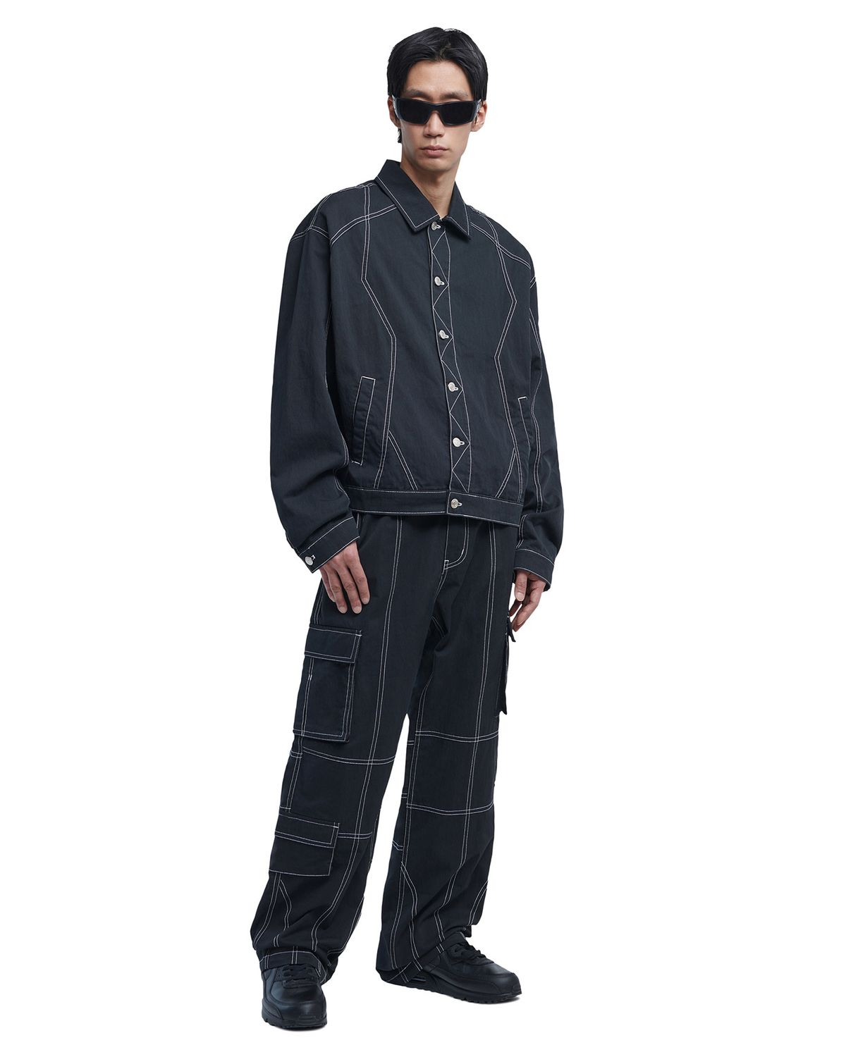 노매뉴얼(NOMANUAL) S.N WORK JACKET - BLACK