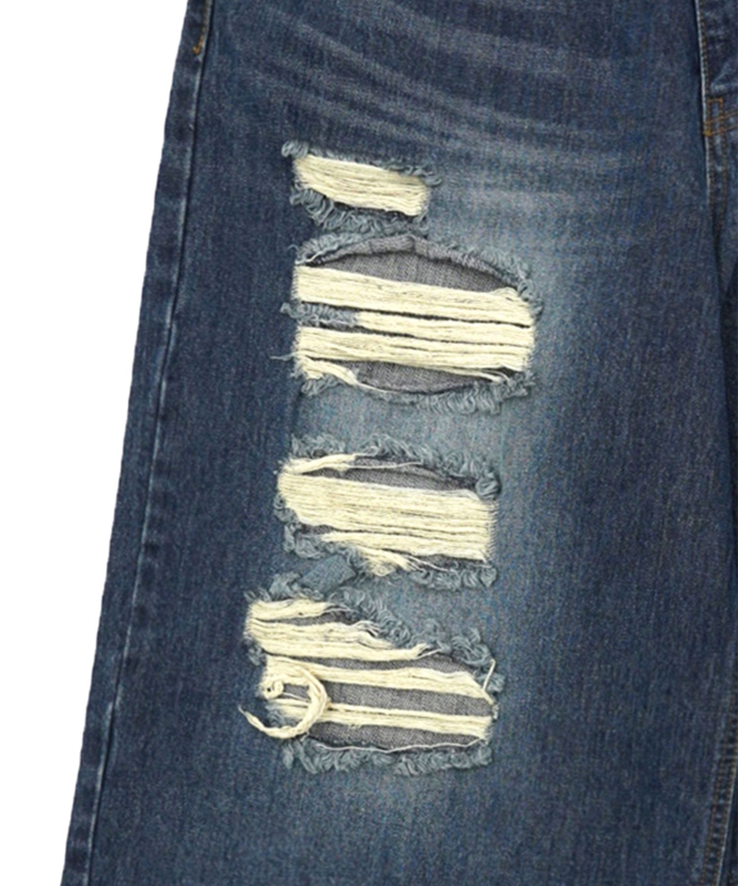 ◆ROCKCAKE◆ Faye Damage Jeans Blue MUSINSA | ROCKCAKE Faye Damage Jeans - Blue