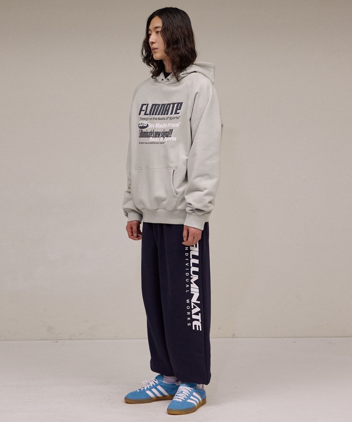 필루미네이트(FILLUMINATE) 스포츠 시그널 로고 후디-그레이