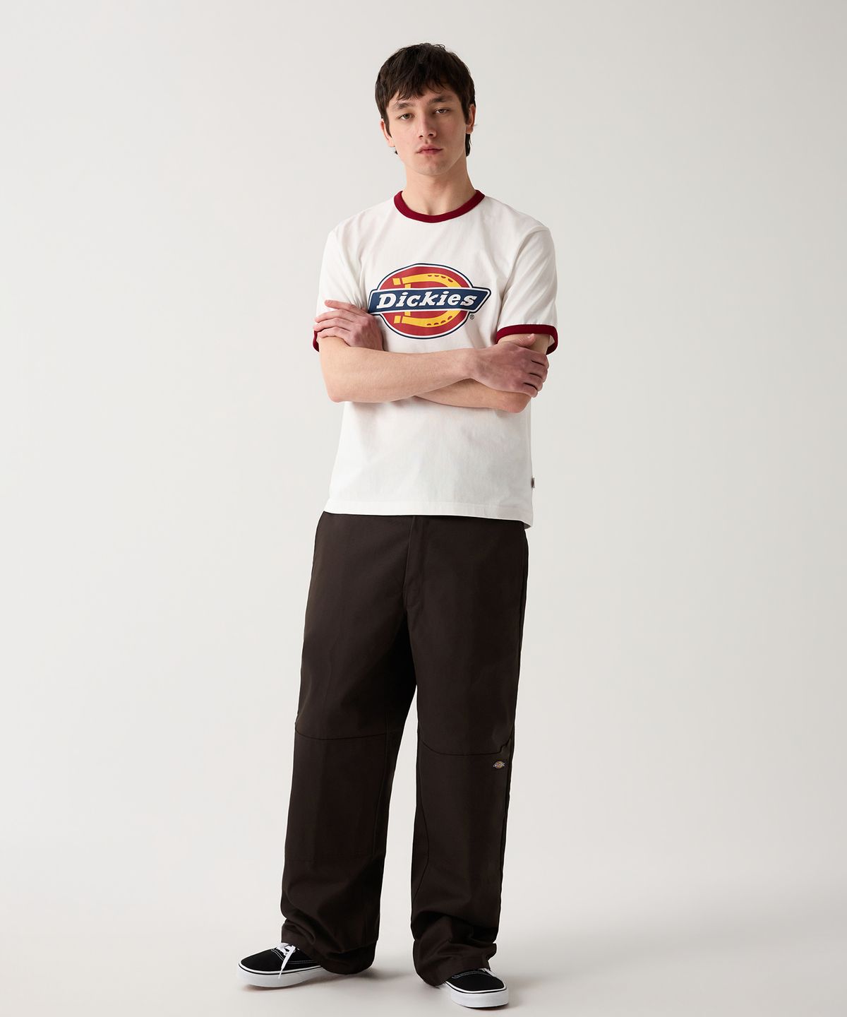 디키즈(DICKIES) 더블니 85283 루즈핏 워크팬츠 Dark Brown