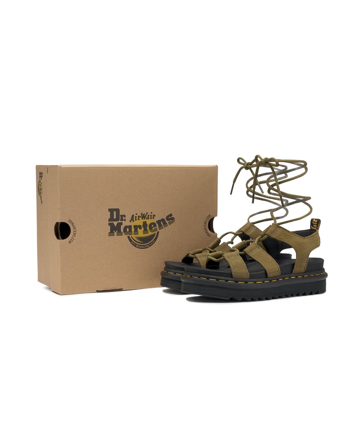 닥터마틴(DR.MARTENS) 나틸라 - 뮤티드 올리브 텀블드 누벅 / 31738357
