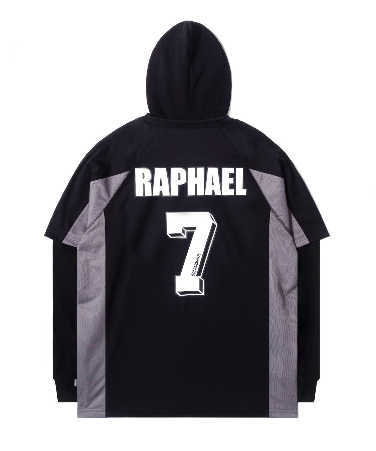 큐티에잇 가먼츠(QT8 GARMENTS) OC 3R Soccer Layered Hoodie Jersey (Black)
