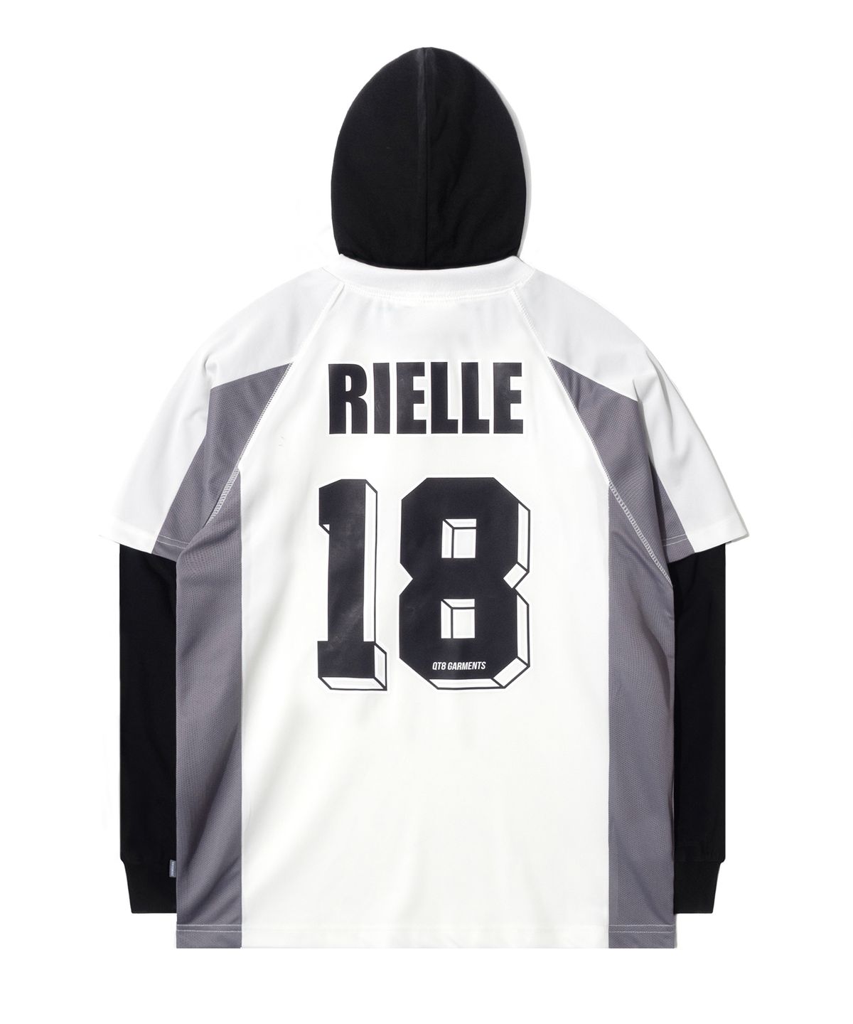 큐티에잇 가먼츠(QT8 GARMENTS) OC 3R Soccer Layered Hoodie Jersey (Ivory)