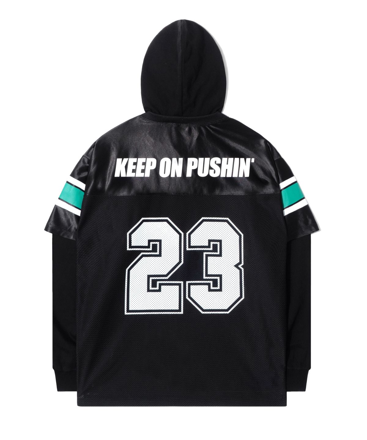 큐티에잇 가먼츠(QT8 GARMENTS) OC Football Layered Hoodie Jersey (Black)