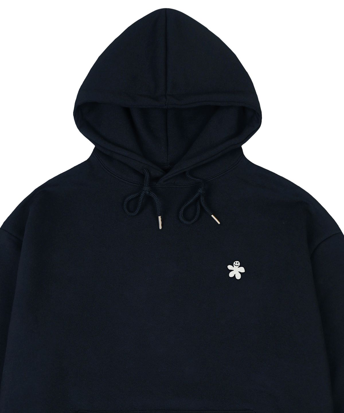 그레이버(GRAVER) [UNISEX]화이트 오드플라워 자수 후드티_네이비