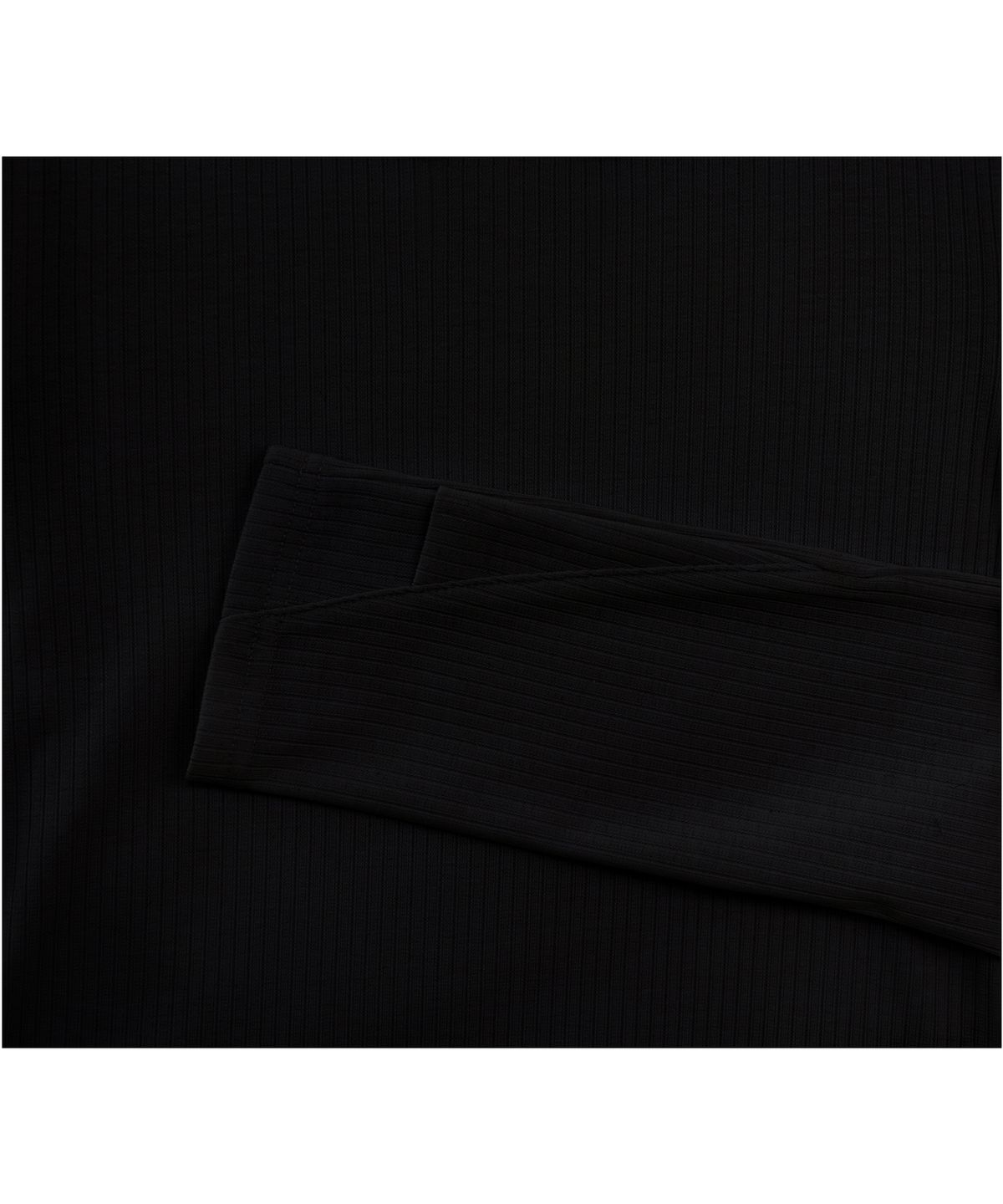 트리밍버드(TREEMINGBIRD) Boat Neck Finger Hole Long Sleeve [ Black ]