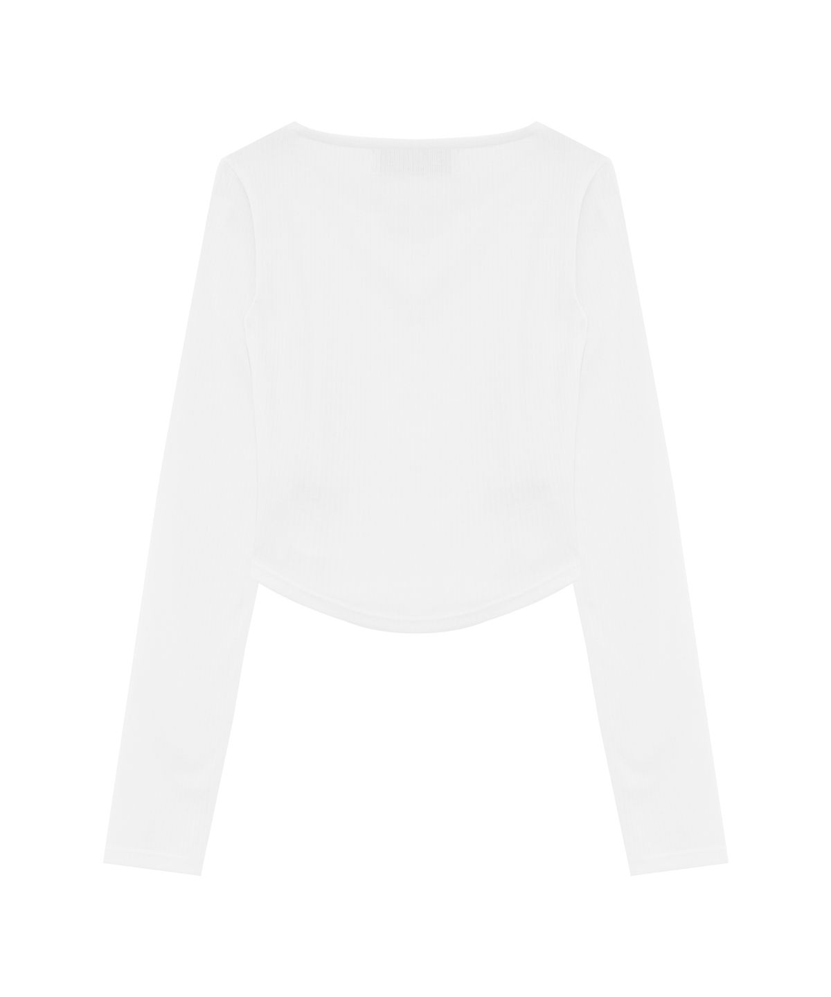 트리밍버드(TREEMINGBIRD) Boat Neck Finger Hole Long Sleeve [ White ]