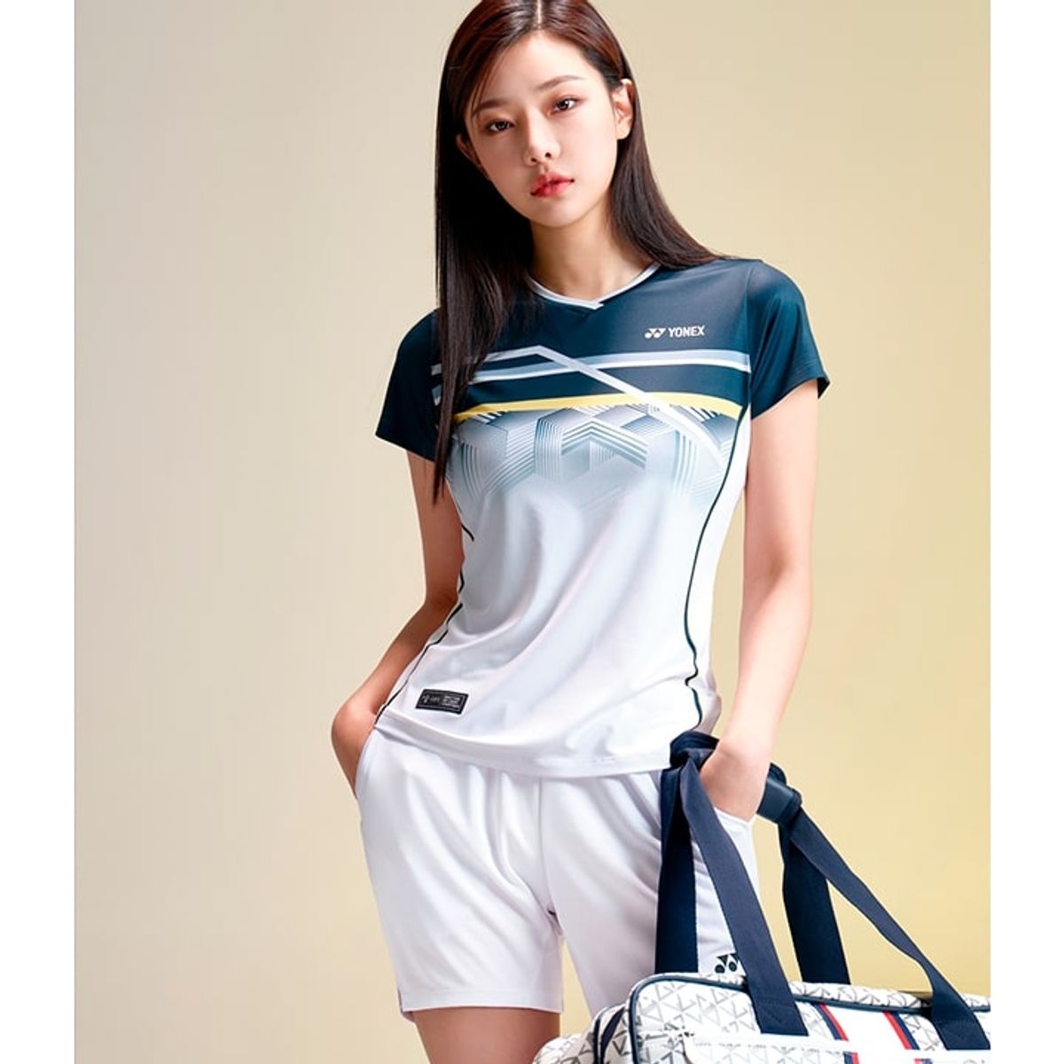요넥스(YONEX) 241TS004F 다크 그린 여성용 컬러 포인트 게임웨어