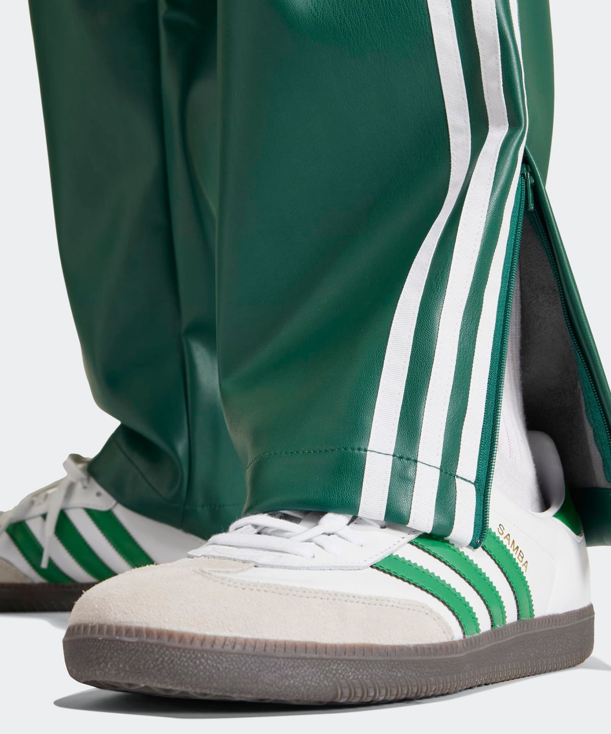 아디다스(ADIDAS) 포우 레더 3S 파이어버드 트랙 팬츠 - 그린 / IZ4037