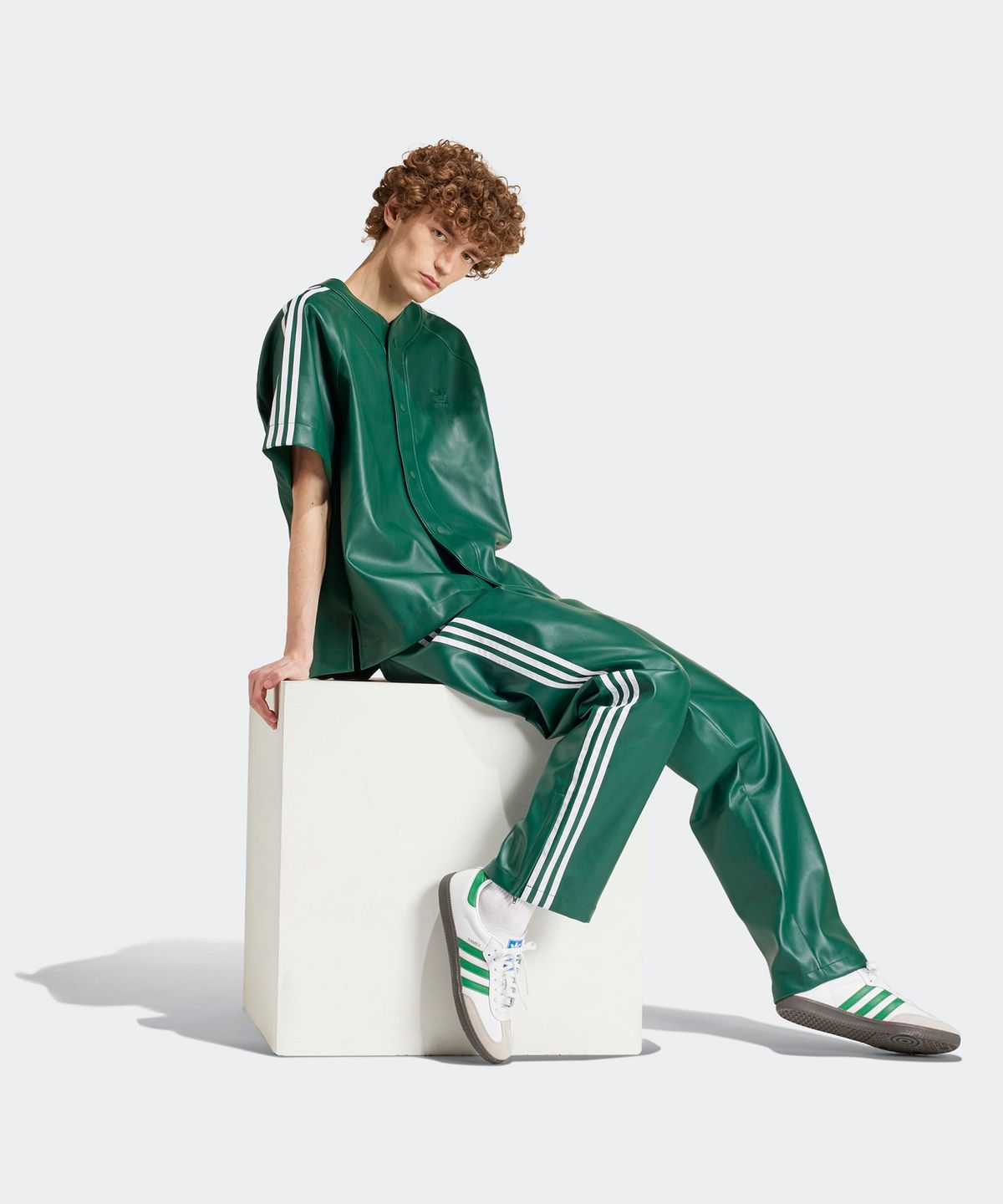 아디다스(ADIDAS) 포우 레더 3S 파이어버드 트랙 팬츠 - 그린 / IZ4037