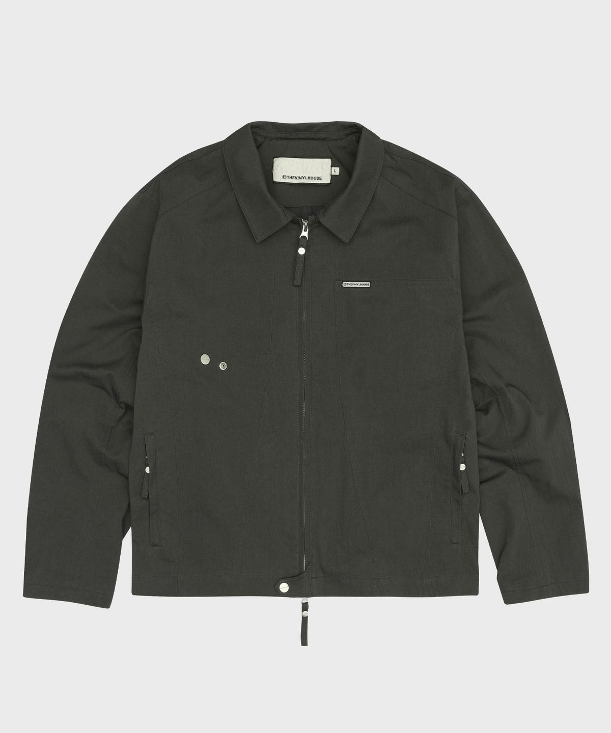 더바이닐하우스(THEVINYLHOUSE) 2WAY ZIP SINGLE JACKET CHARCOAL (VH2ESUJ242A)