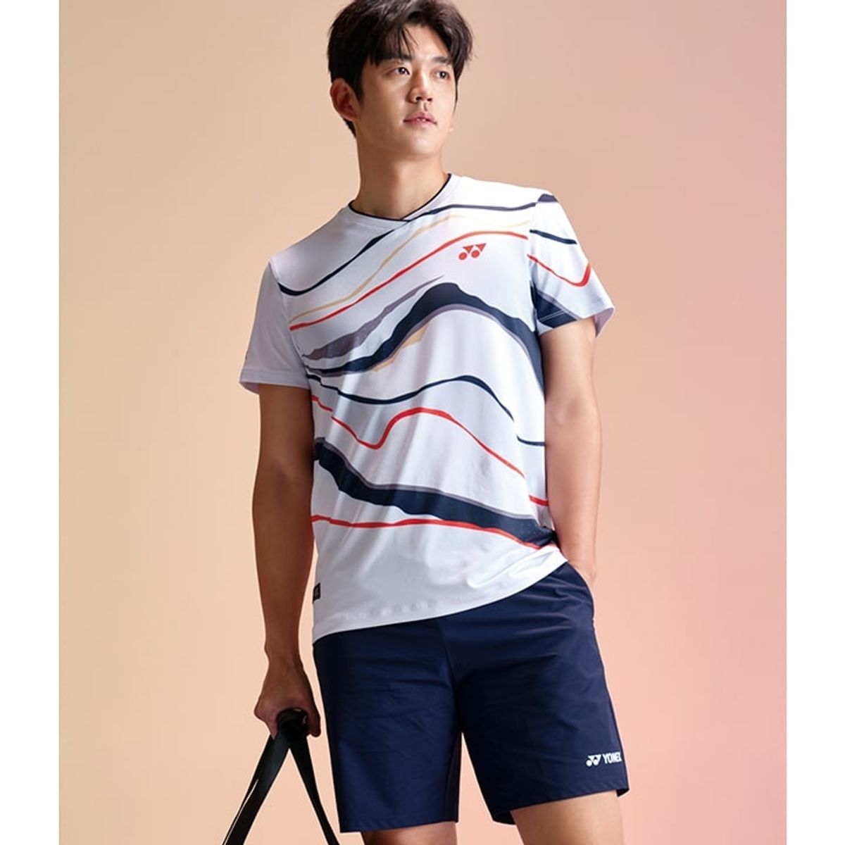 요넥스(YONEX) 241TS019M 화이트 남성용 커브 라인 게임웨어