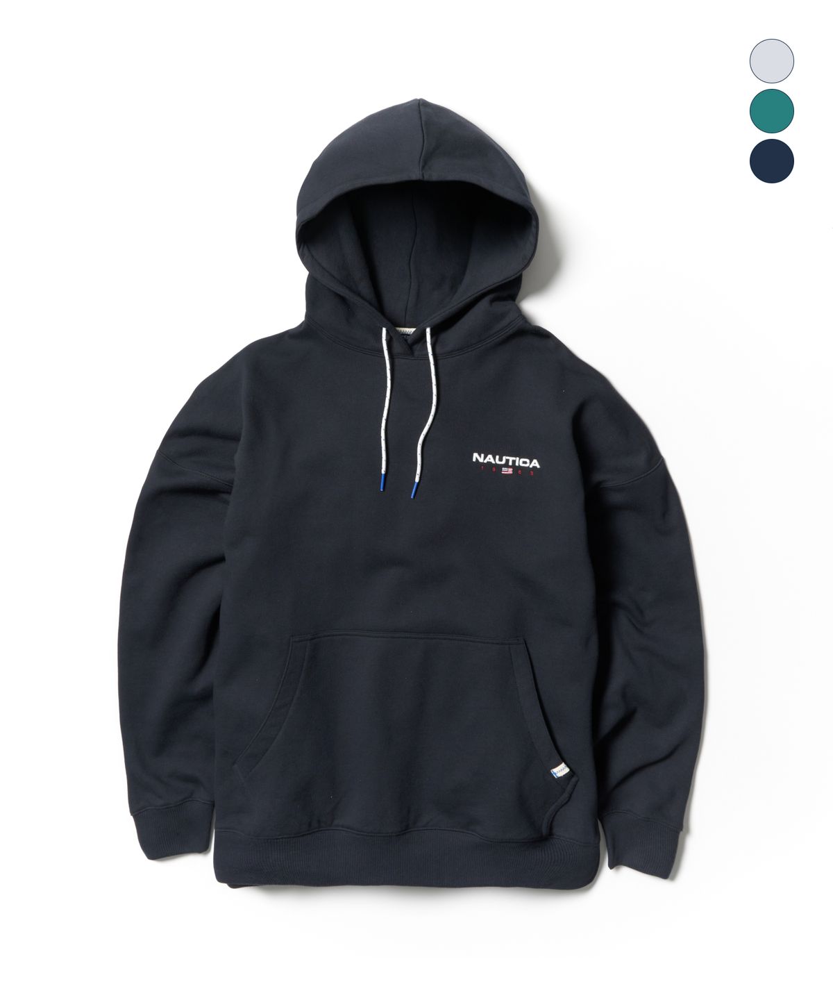 노티카(NAUTICA) 83플래그 스몰로고 후드티(논기모)
