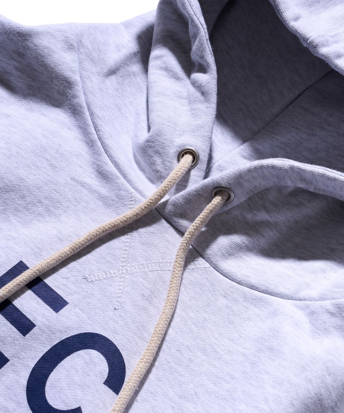 에이카화이트(AECA) BIG LOGO CROP HOODIE-LIGHT GREY/NAVY