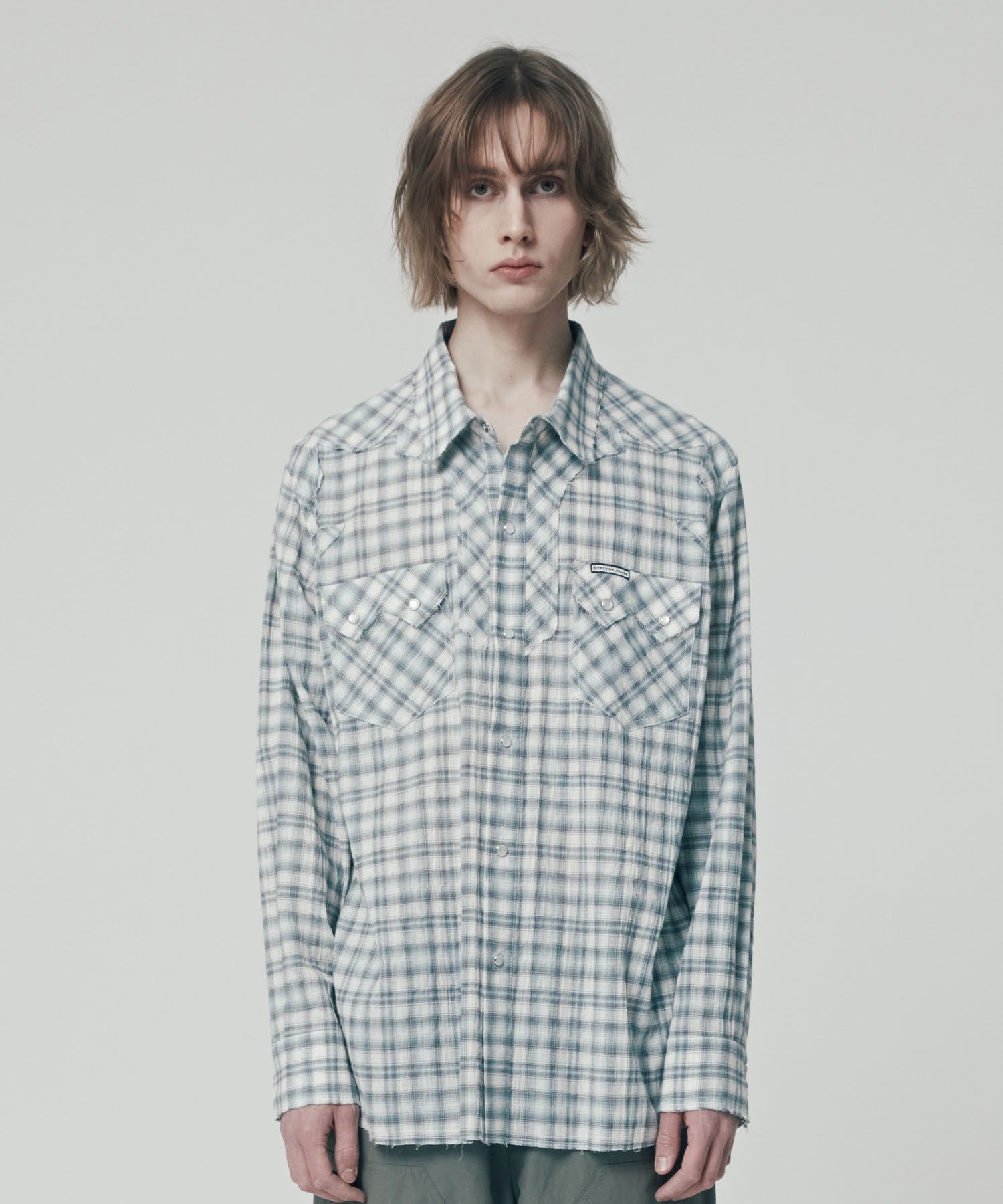 【THEVINYLHOUSE】WESTERN CHECK SHIRTS / 追跡付 MUSINSA公式 | THEVINYLHOUSE WESTERN CHECK SHIRTS GREY