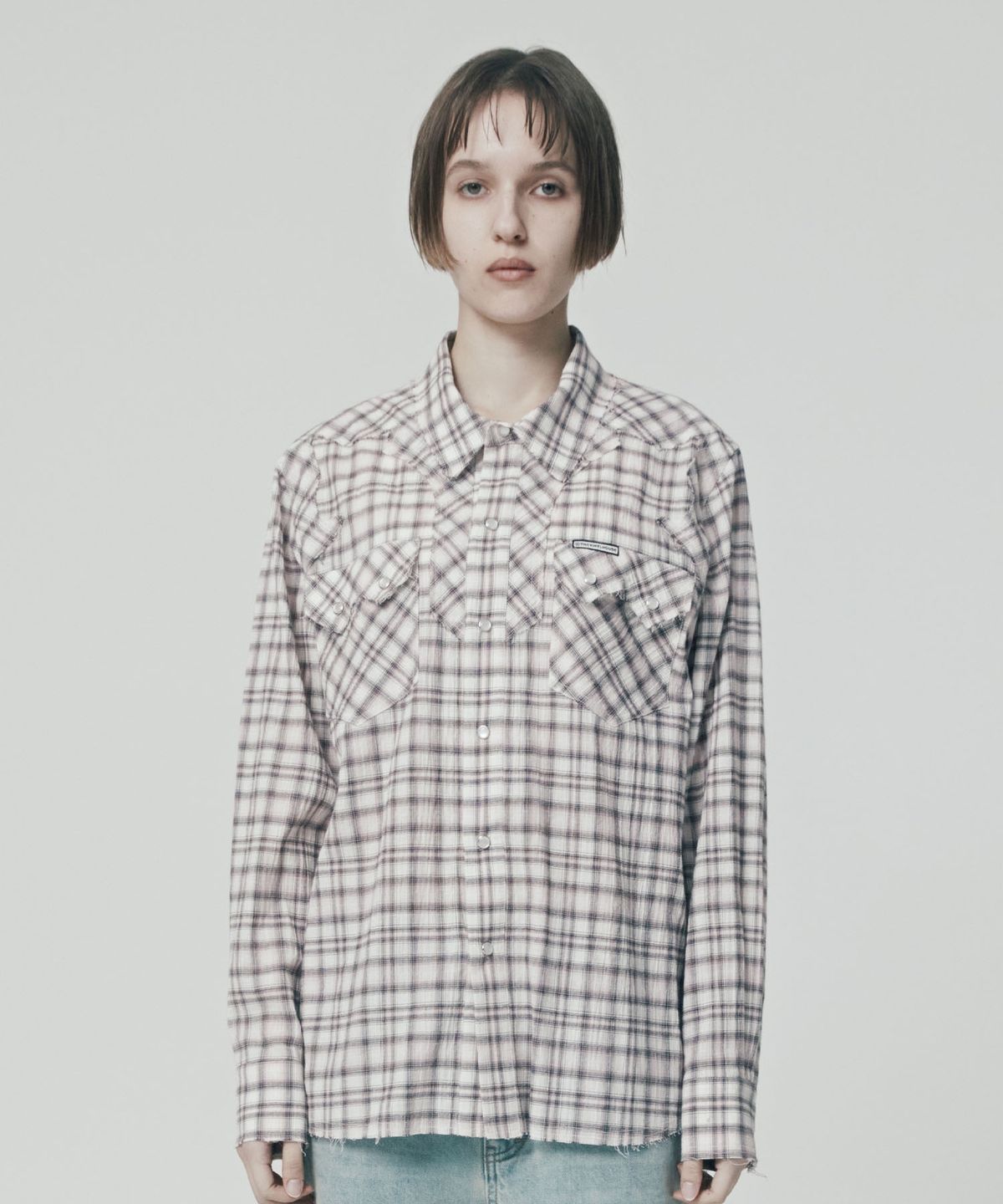 더바이닐하우스(THEVINYLHOUSE) WESTERN CHECK SHIRTS PINK (VH2ESUW321A)