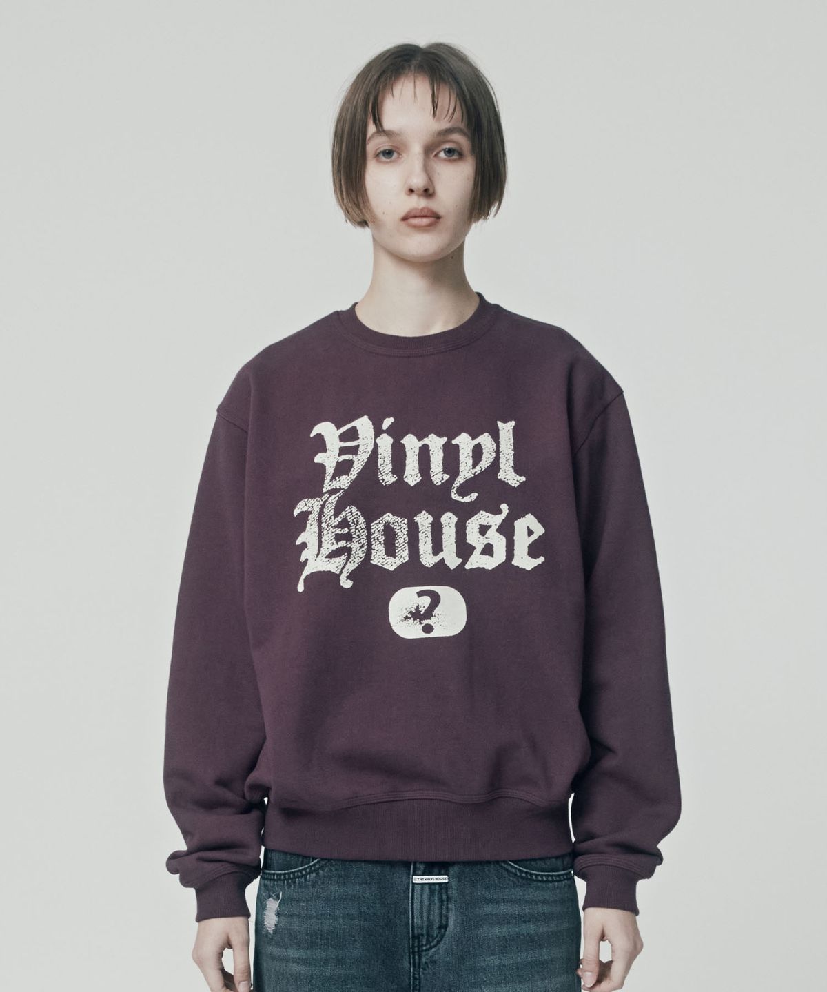 더바이닐하우스(THEVINYLHOUSE) QUESTION MARK SWEATSHIRT PURPLE (VH2ESUM440A)